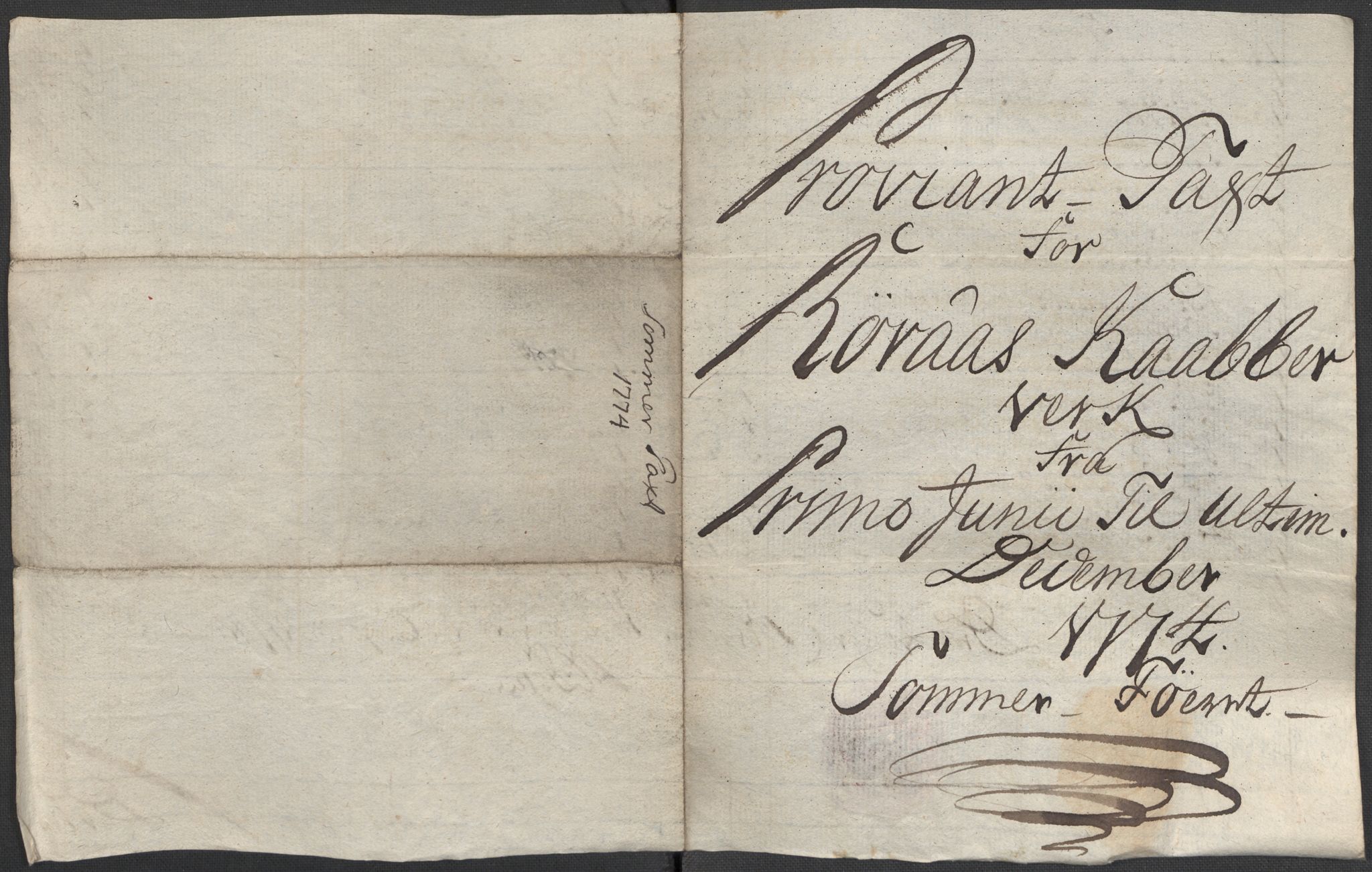 Røros kobberverk, SAT/PA-0211/1/12/L0021: 12.20.9 Provianttakster, 1765-1824, p. 40