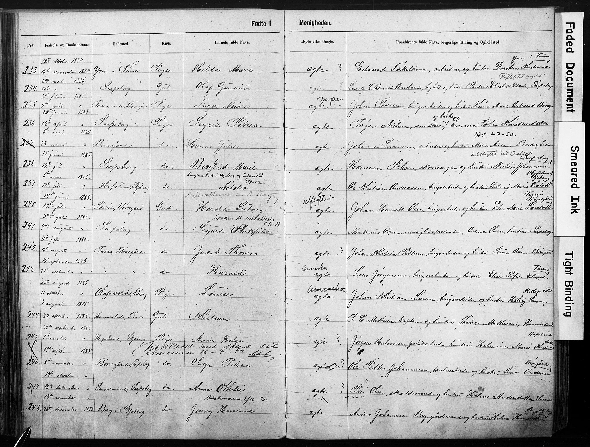 Sarpsborg metodistkirke, AV/SAO-PAO-0233/A/L0003: Dissenter register no. 3, 1856-1893