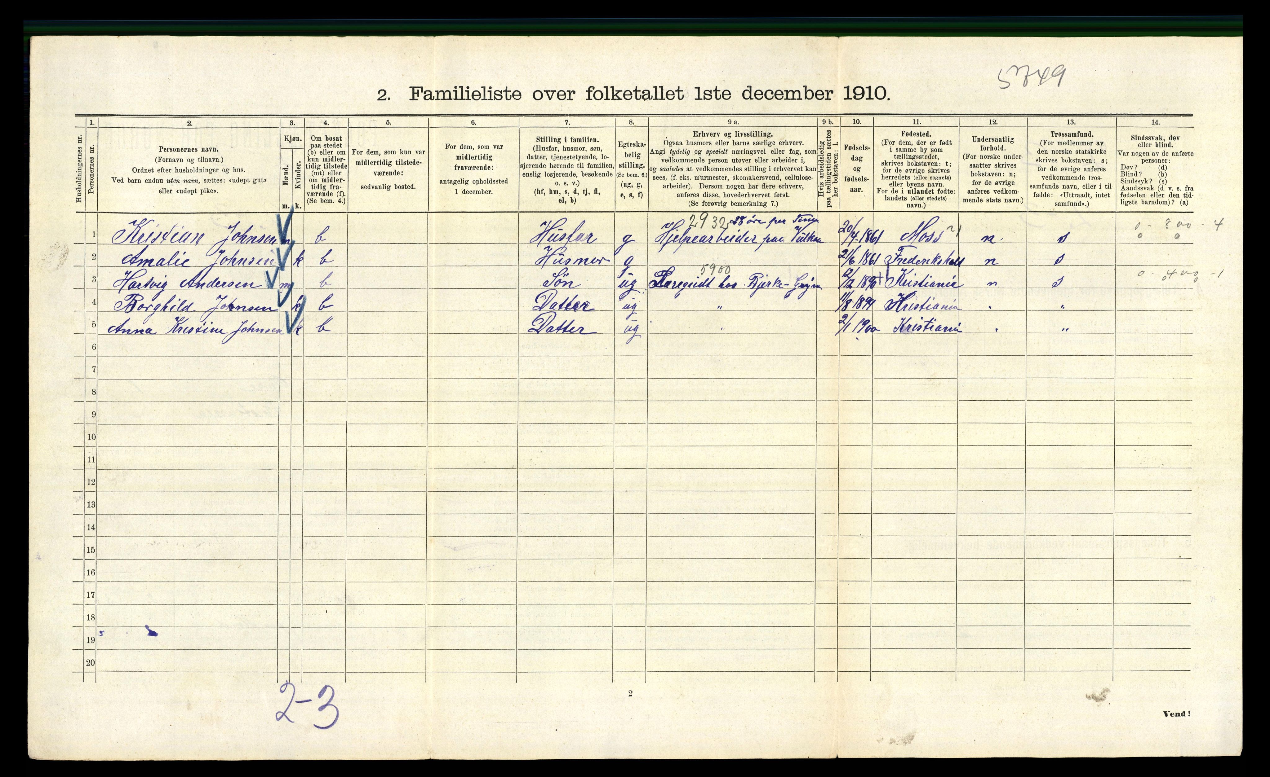 RA, 1910 census for Kristiania, 1910, p. 124728