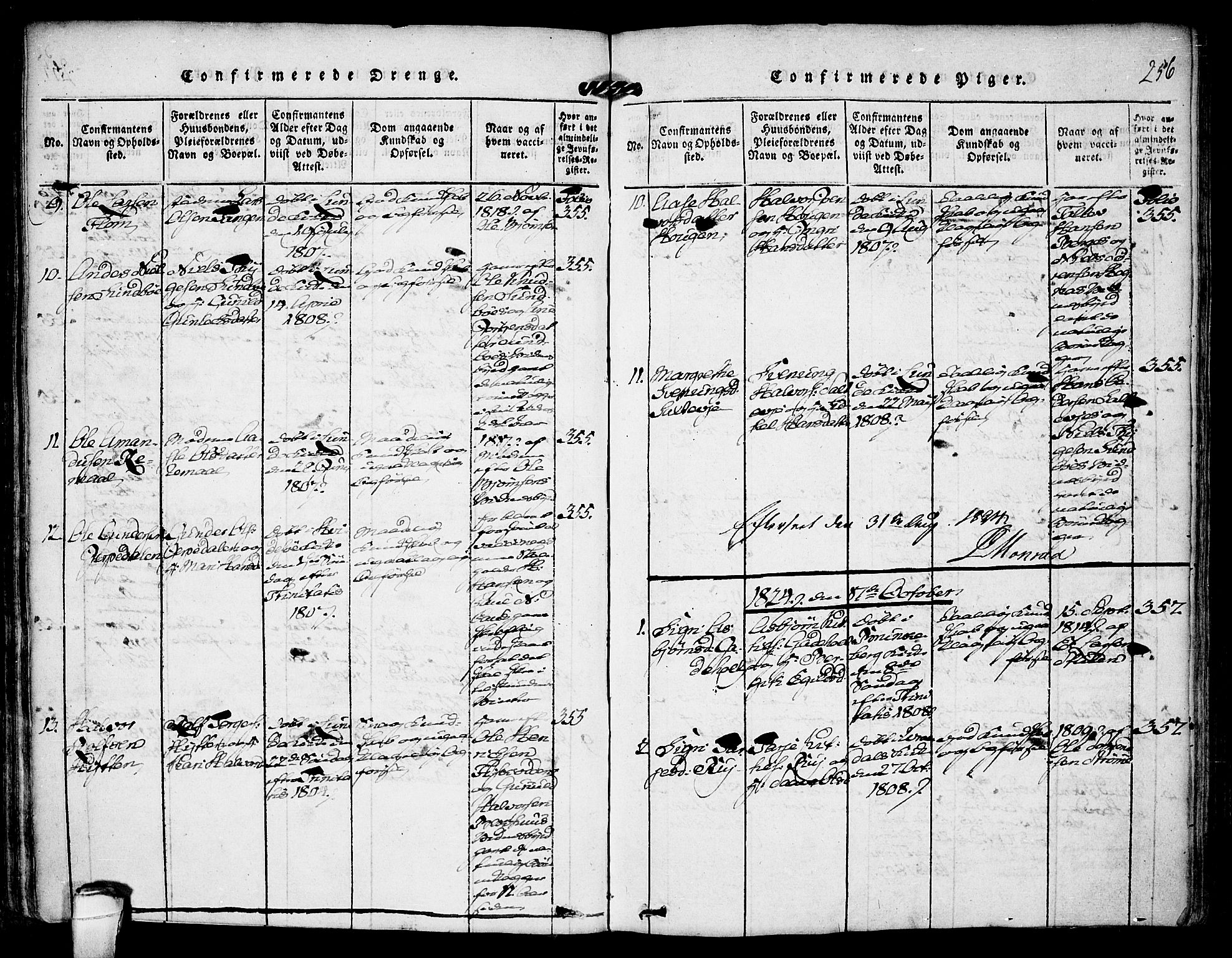 Kviteseid kirkebøker, SAKO/A-276/F/Fa/L0005: Parish register (official) no. I 5, 1815-1836, p. 256