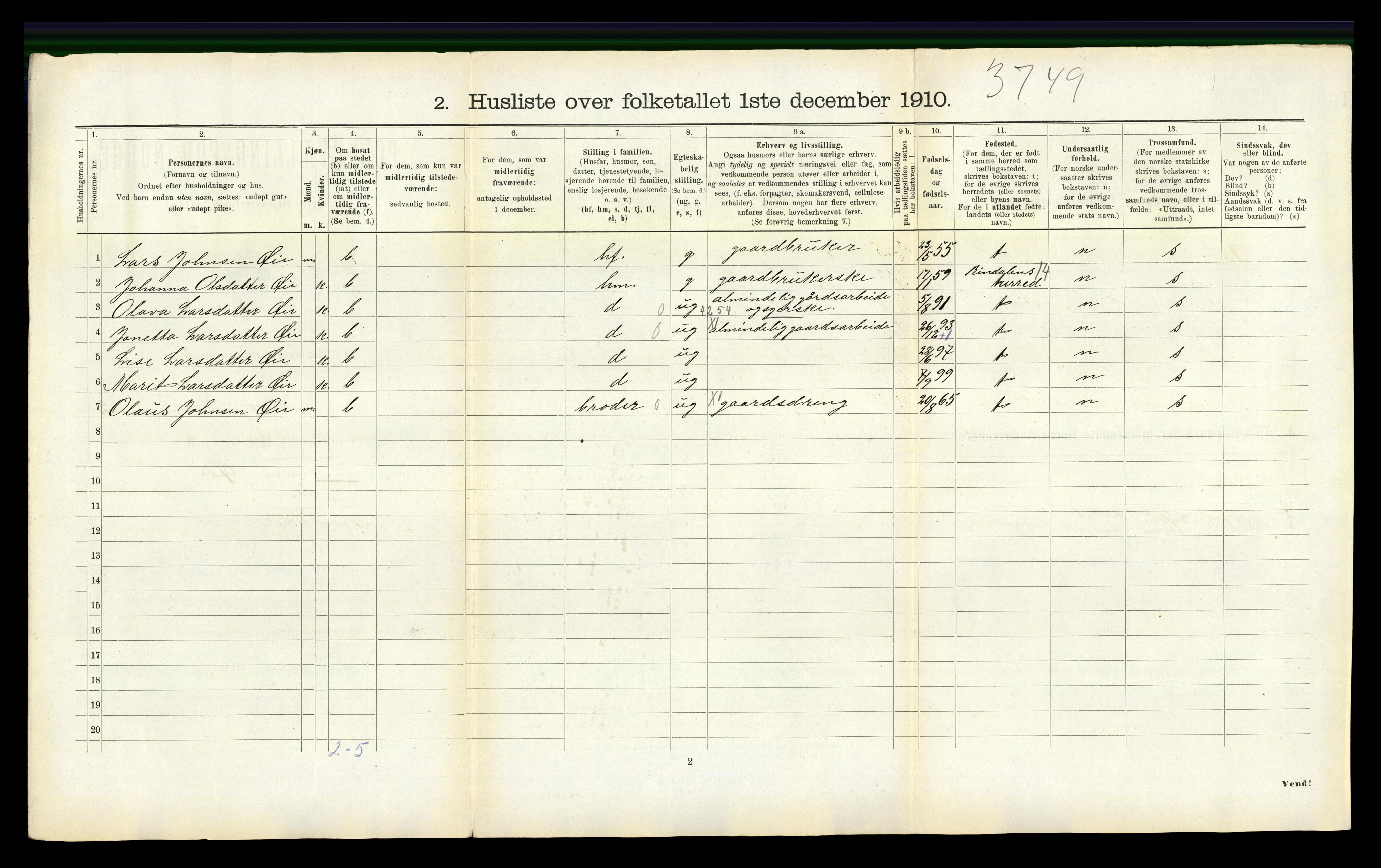 RA, 1910 census for Øre, 1910, p. 124