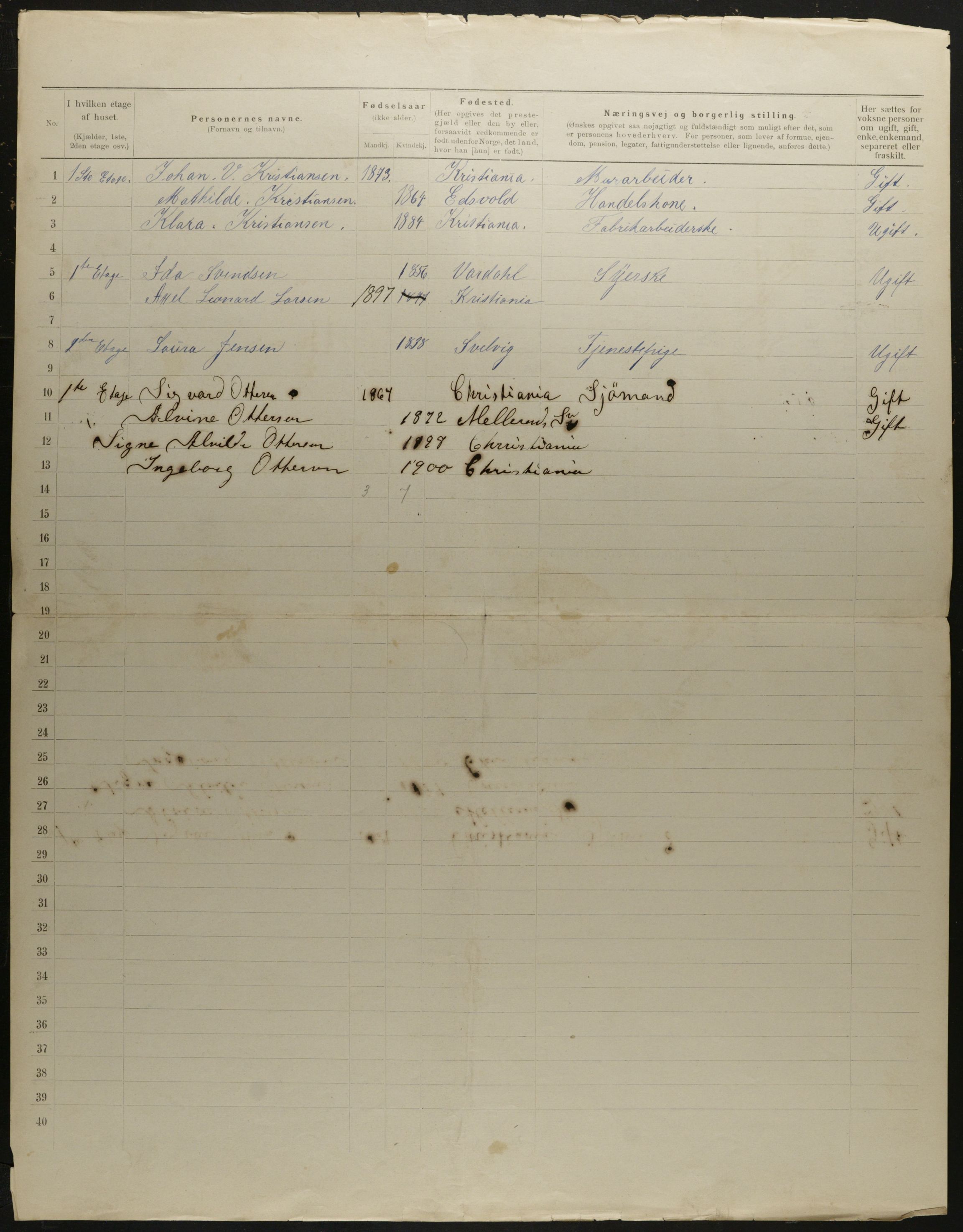 OBA, Municipal Census 1901 for Kristiania, 1901, p. 8824