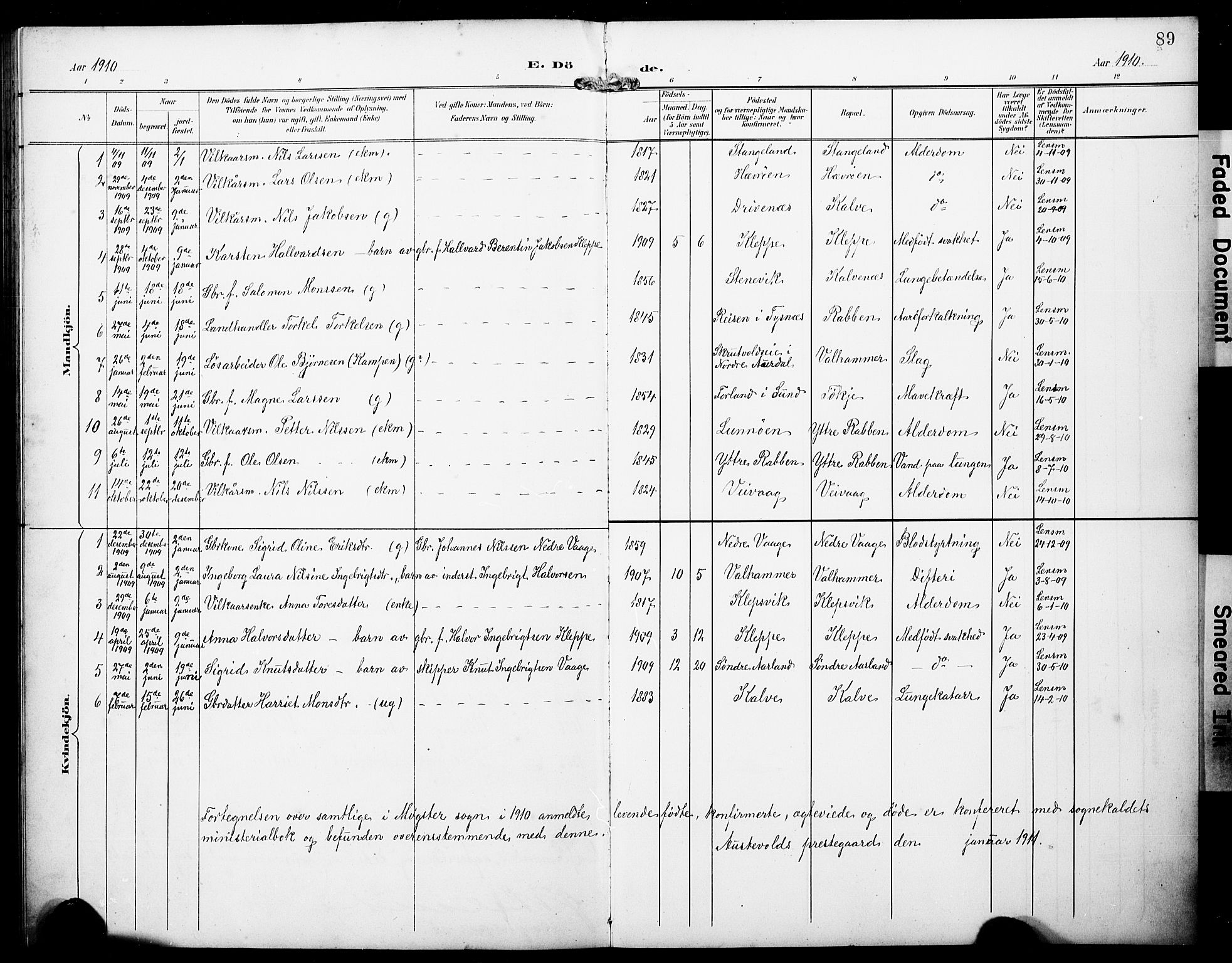 Austevoll sokneprestembete, AV/SAB-A-74201/H/Ha/Hab/Habb/L0005: Parish register (copy) no. B 5, 1902-1910, p. 89