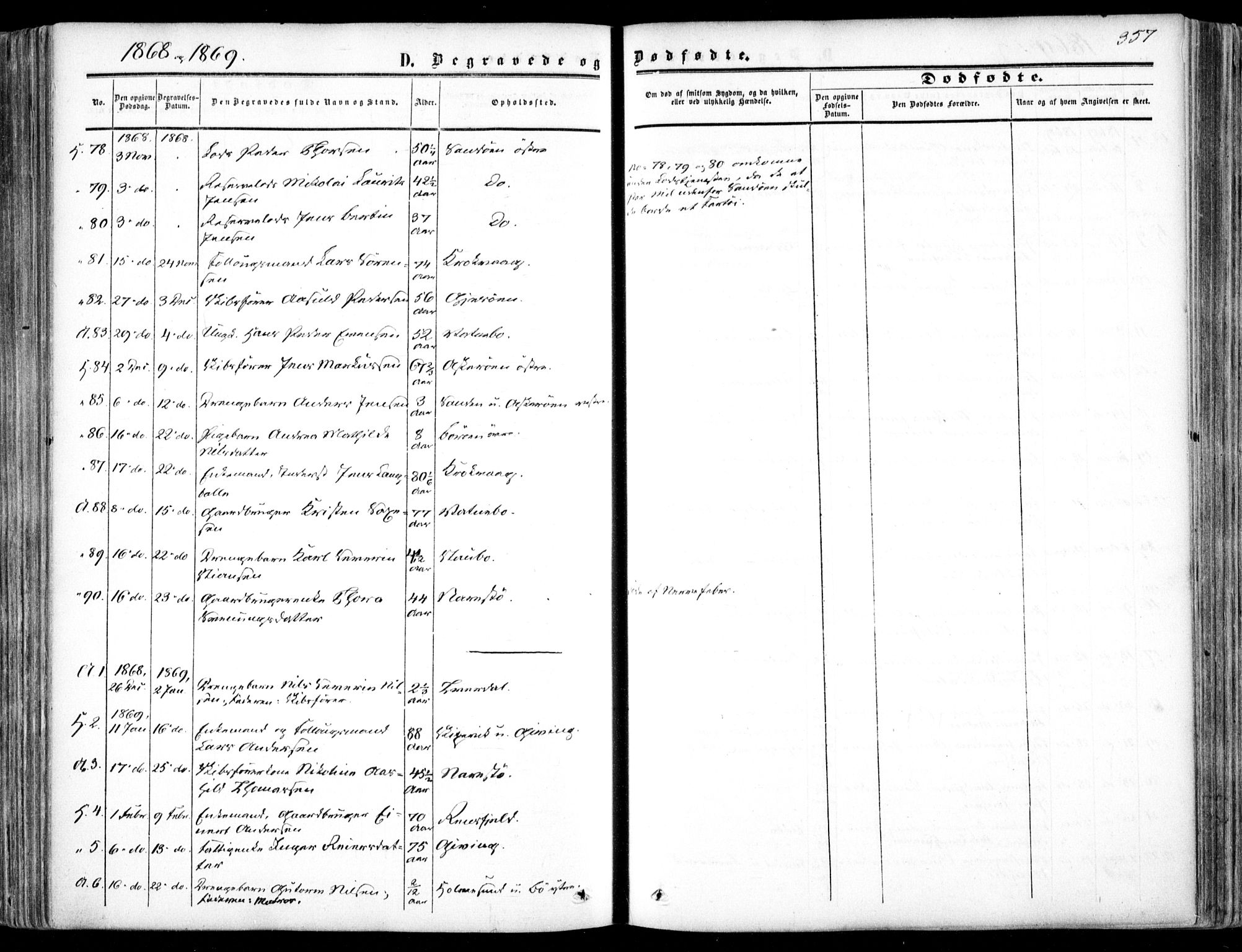 Dypvåg sokneprestkontor, AV/SAK-1111-0007/F/Fa/Faa/L0006: Parish register (official) no. A 6, 1855-1872, p. 357