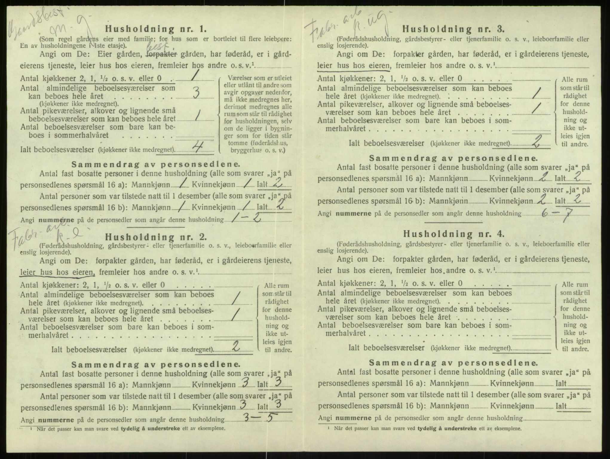 SAB, 1920 census for Haus, 1920, p. 1141