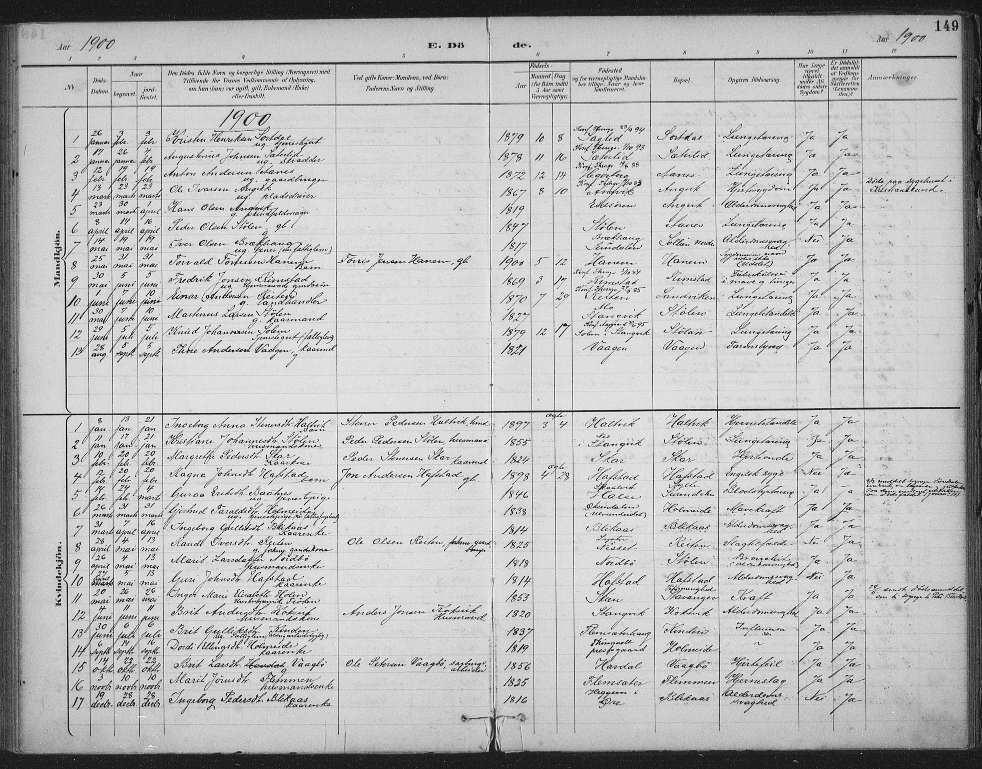 Ministerialprotokoller, klokkerbøker og fødselsregistre - Møre og Romsdal, SAT/A-1454/586/L0988: Parish register (official) no. 586A14, 1893-1905, p. 149