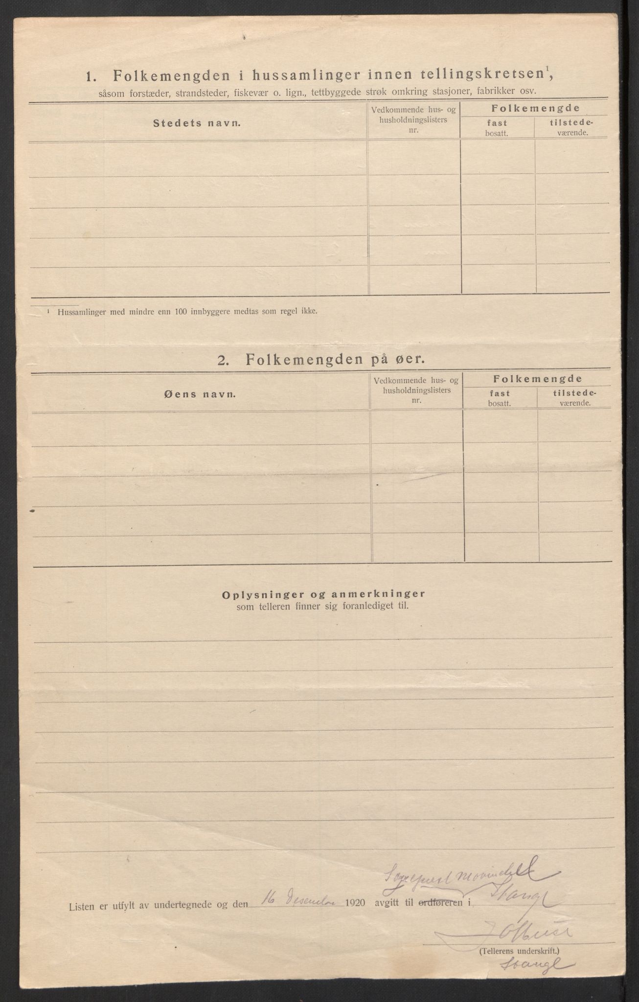 SAH, 1920 census for Stange, 1920, p. 26