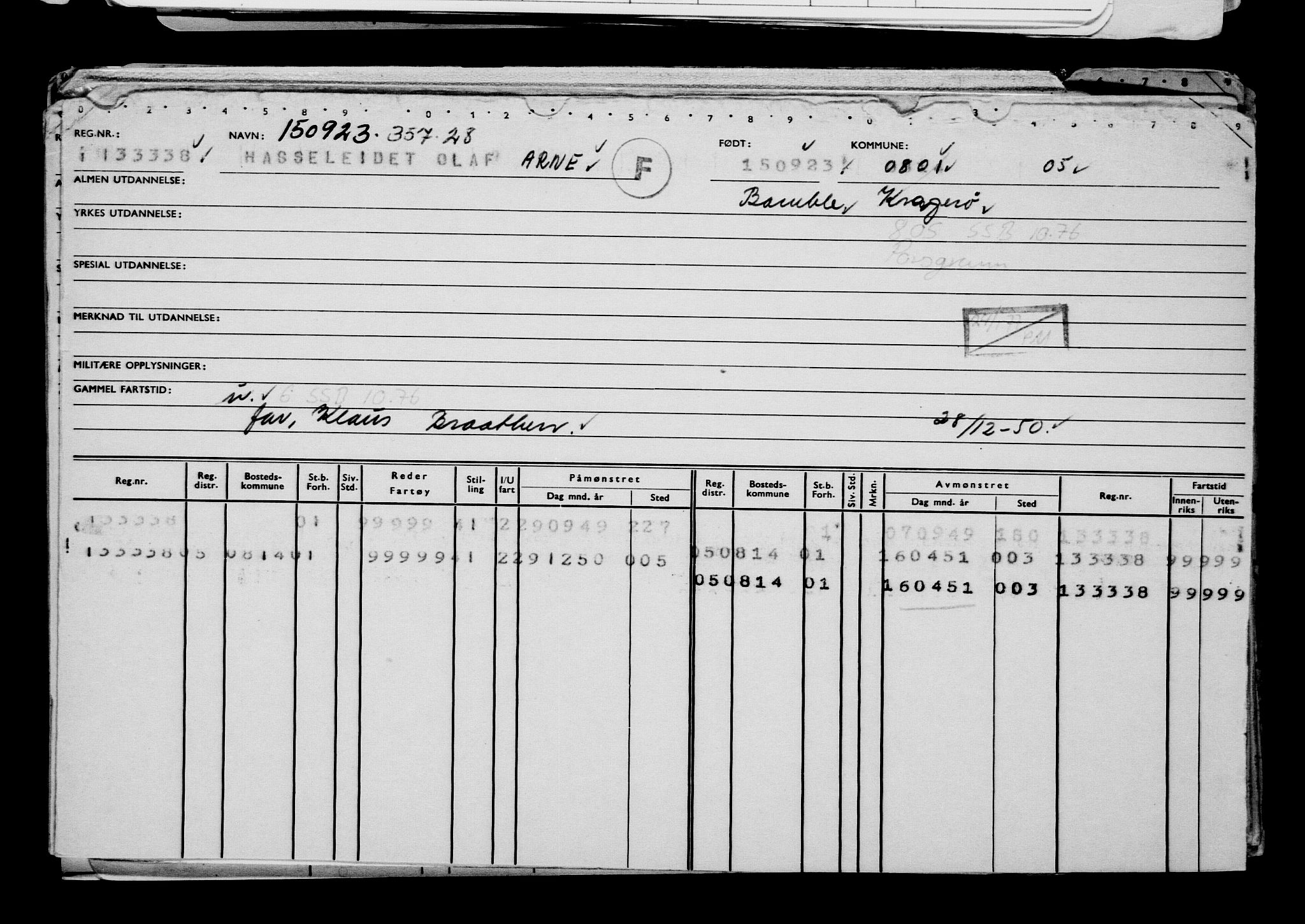 Direktoratet for sjømenn, AV/RA-S-3545/G/Gb/L0223: Hovedkort, 1923, p. 3