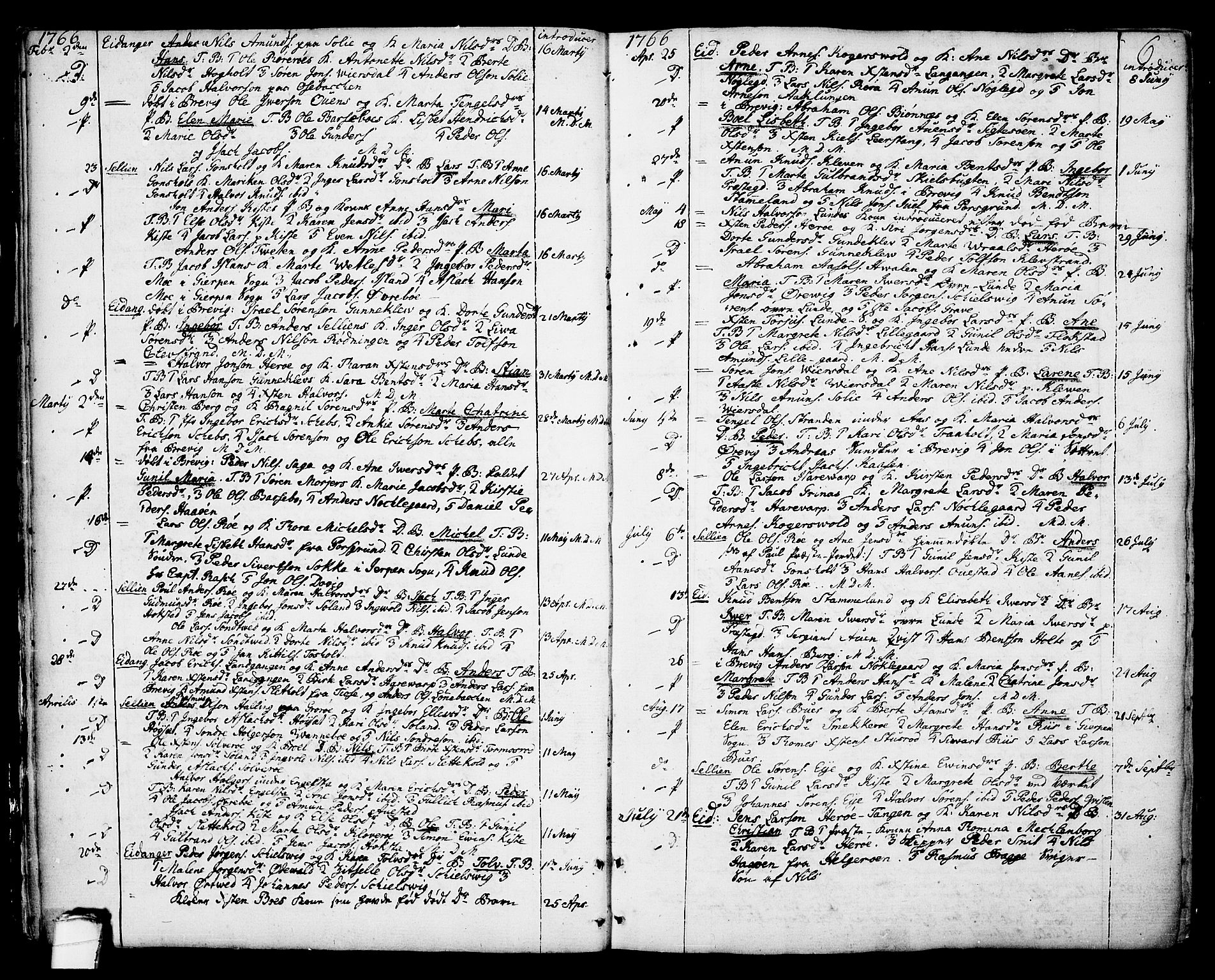 Eidanger kirkebøker, AV/SAKO-A-261/F/Fa/L0006: Parish register (official) no. 6, 1764-1814, p. 6