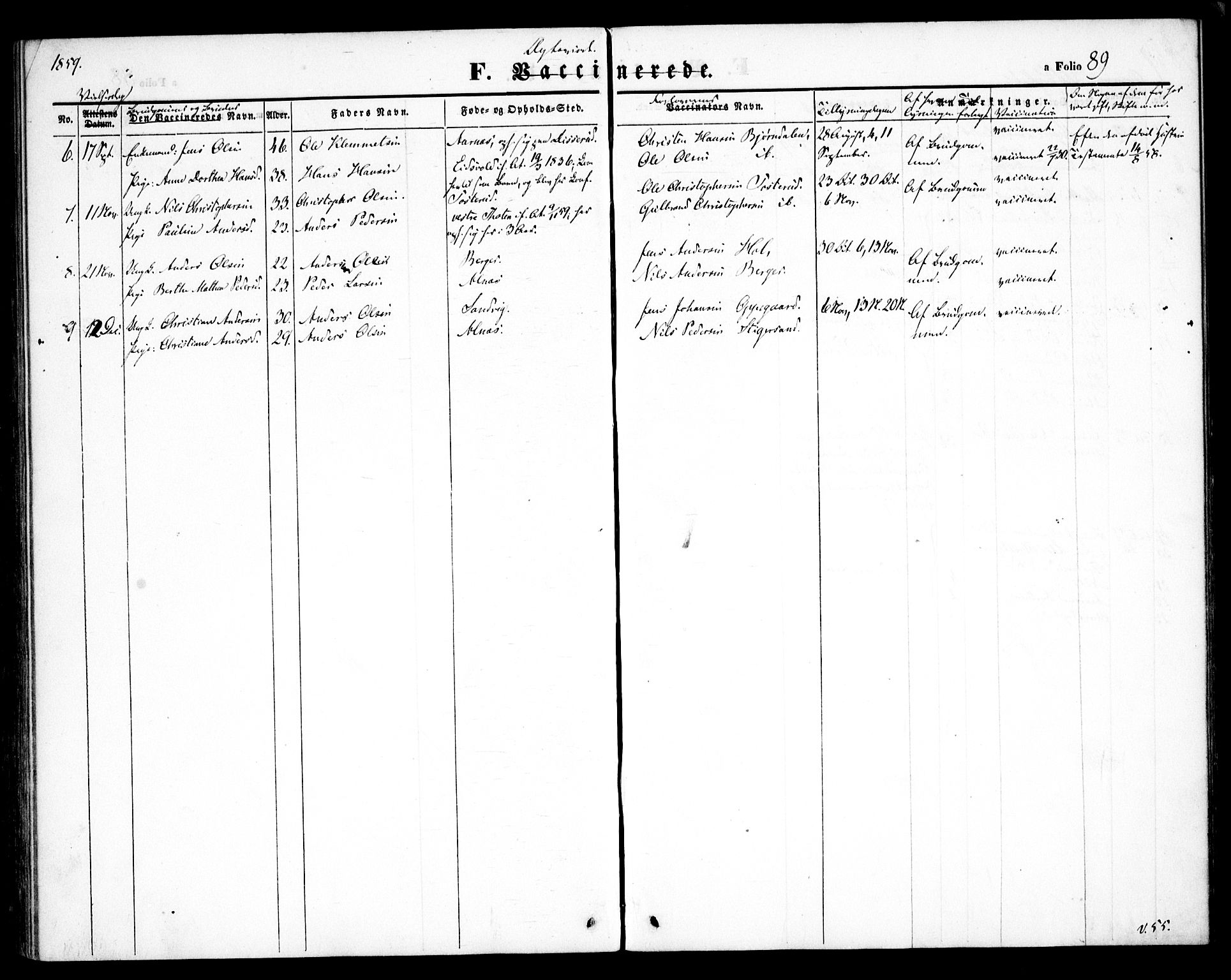 Hurdal prestekontor Kirkebøker, SAO/A-10889/F/Fb/L0001: Parish register (official) no. II 1, 1846-1859, p. 89