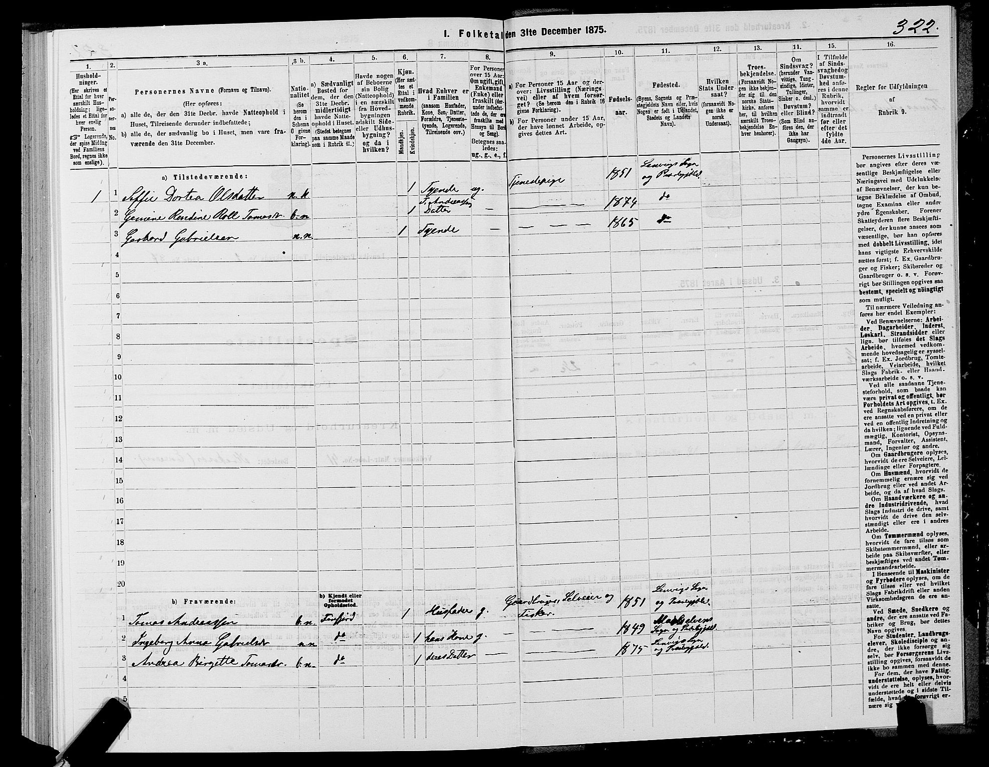 SATØ, 1875 census for 1931P Lenvik, 1875, p. 1322