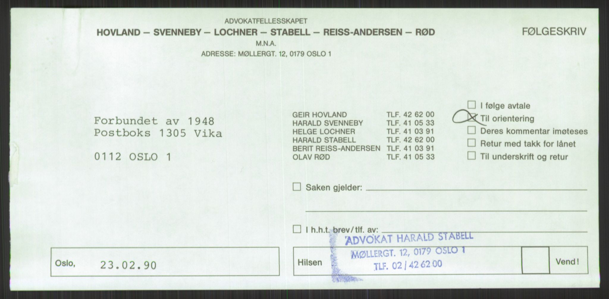 Det Norske Forbundet av 1948/Landsforeningen for Lesbisk og Homofil Frigjøring, AV/RA-PA-1216/D/Dd/L0001: Diskriminering, 1973-1991, p. 1211