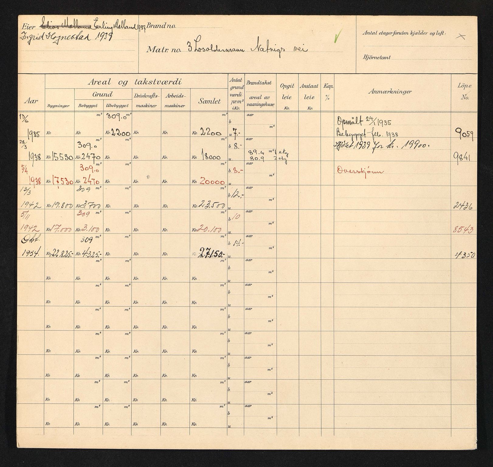 Stavanger kommune. Skattetakstvesenet, BYST/A-0440/F/Fa/Faa/L0028/0007: Skattetakstkort / Litle Trappegang 1 - Litlegata - Losoldermann Natvigs vei - Lyder Sagens gate 22