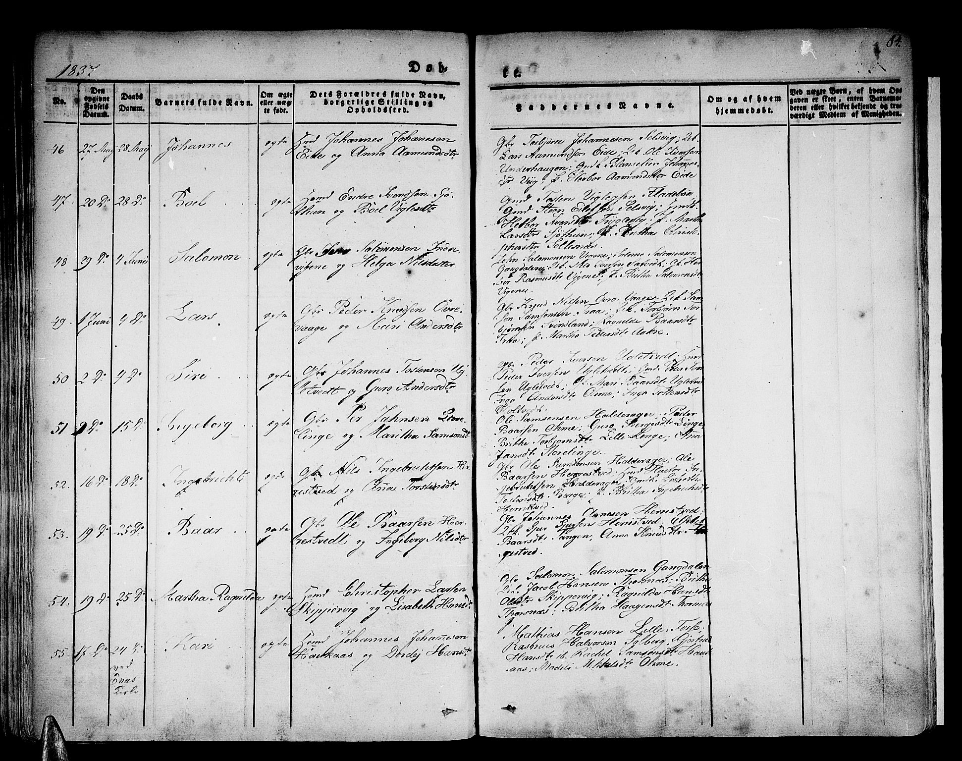 Strandebarm sokneprestembete, AV/SAB-A-78401/H/Haa: Parish register (official) no. A 6, 1826-1843, p. 84