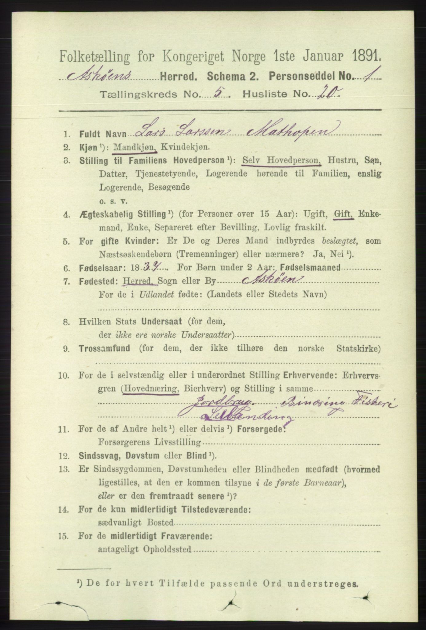 RA, 1891 census for 1247 Askøy, 1891, p. 3609