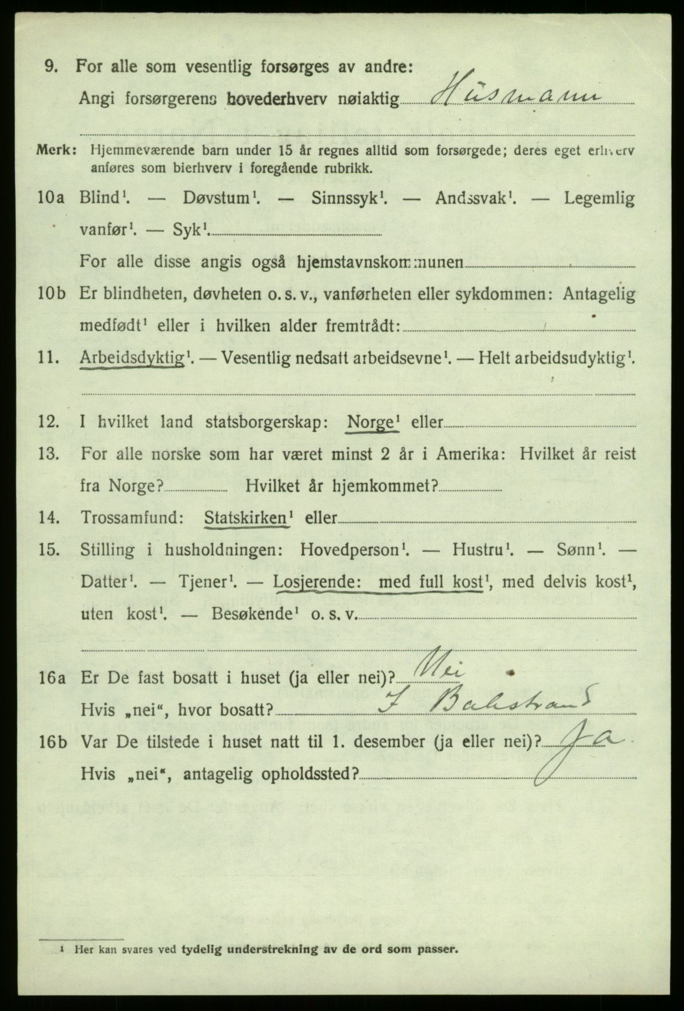 SAB, 1920 census for Sogndal, 1920, p. 2302