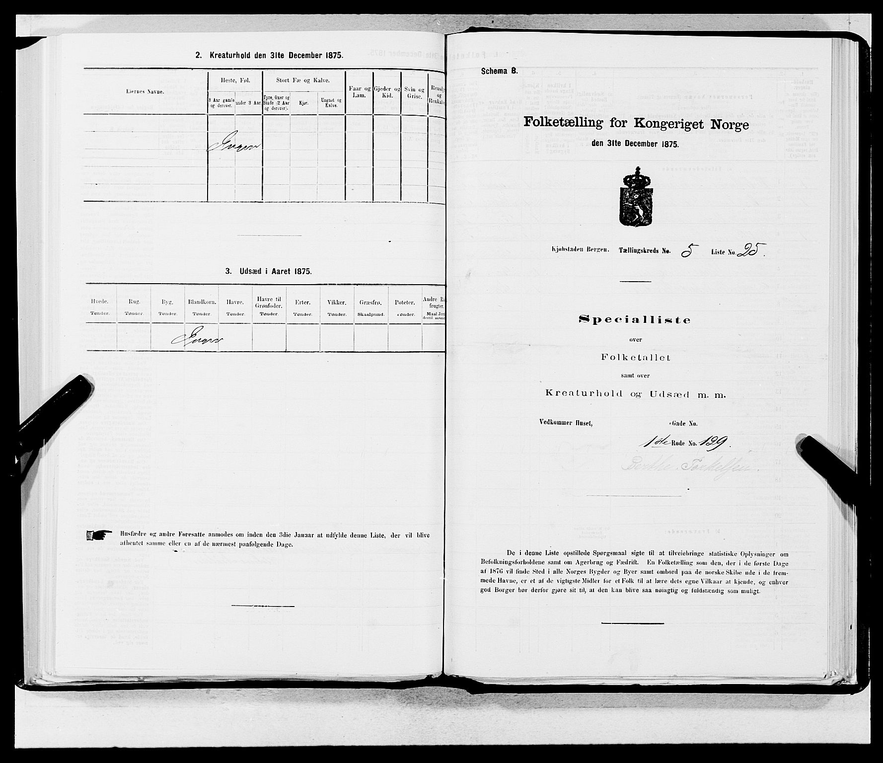 SAB, 1875 census for 1301 Bergen, 1875, p. 259