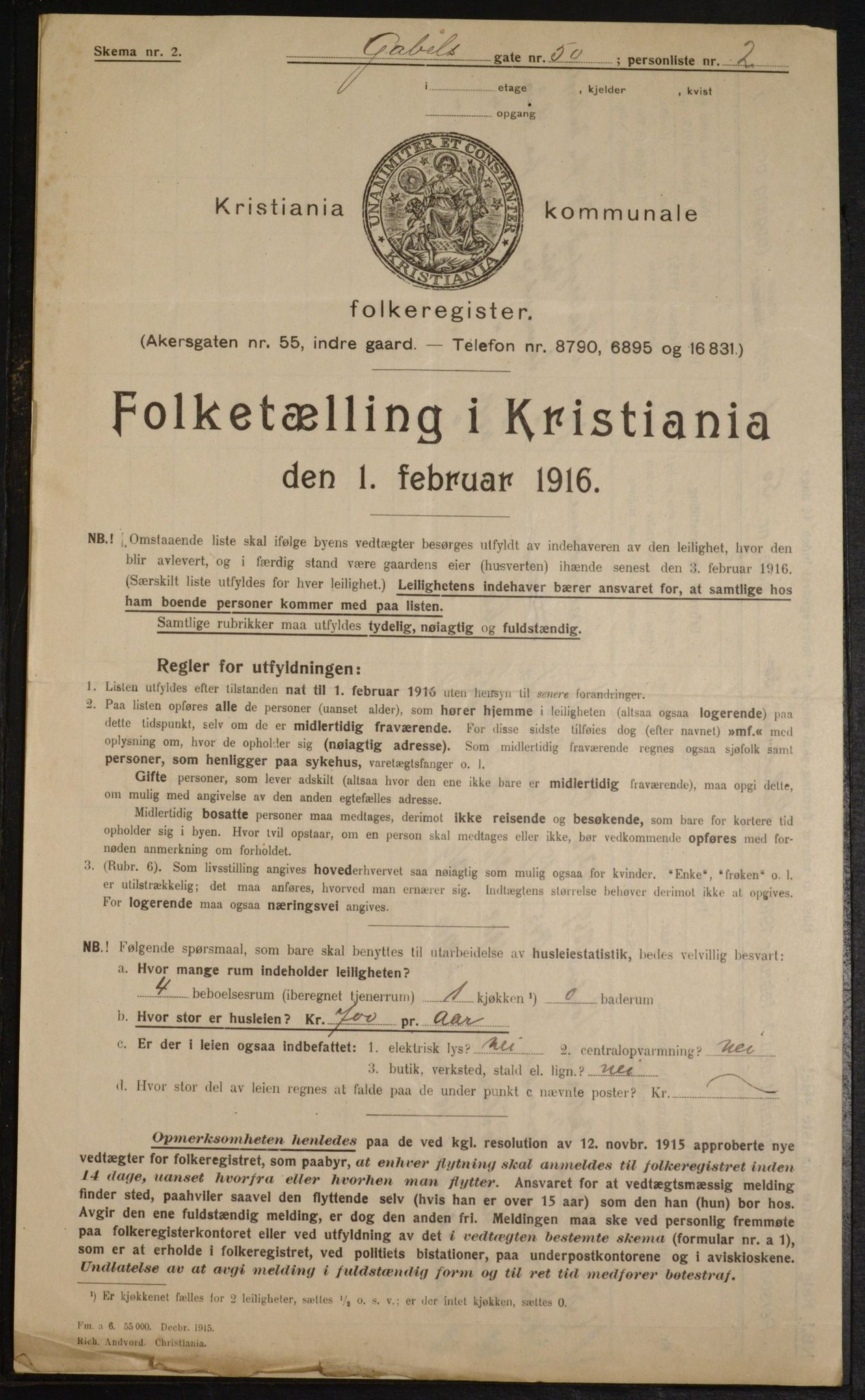 OBA, Municipal Census 1916 for Kristiania, 1916, p. 29316