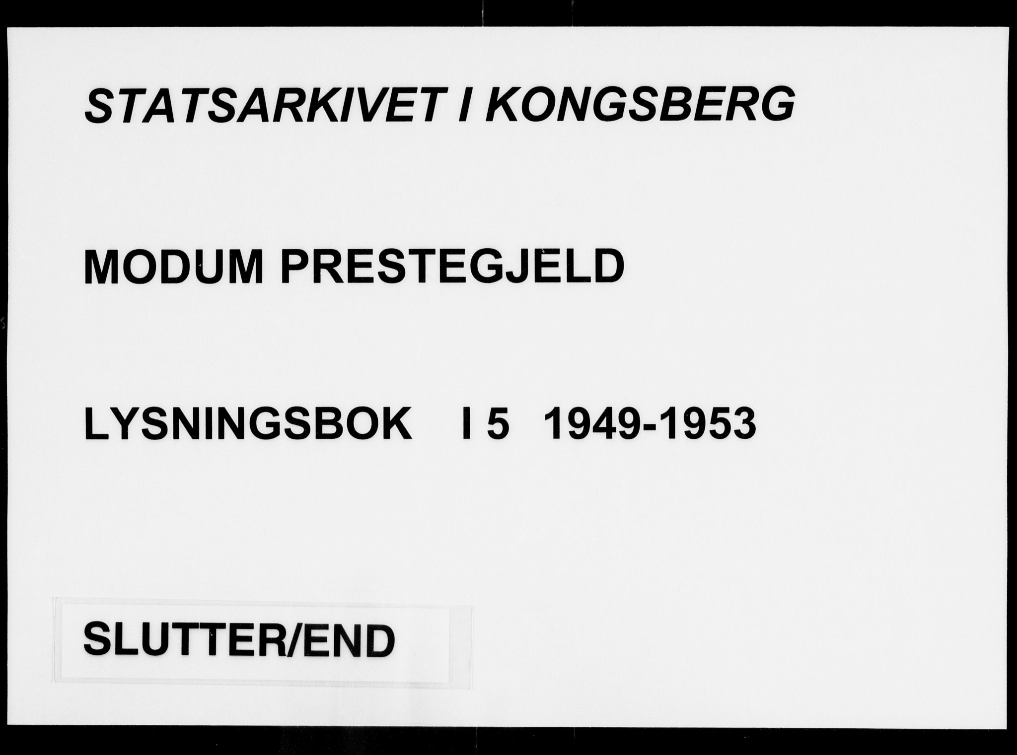 Modum kirkebøker, AV/SAKO-A-234/H/Ha/L0005: Banns register no. I 5, 1949-1953