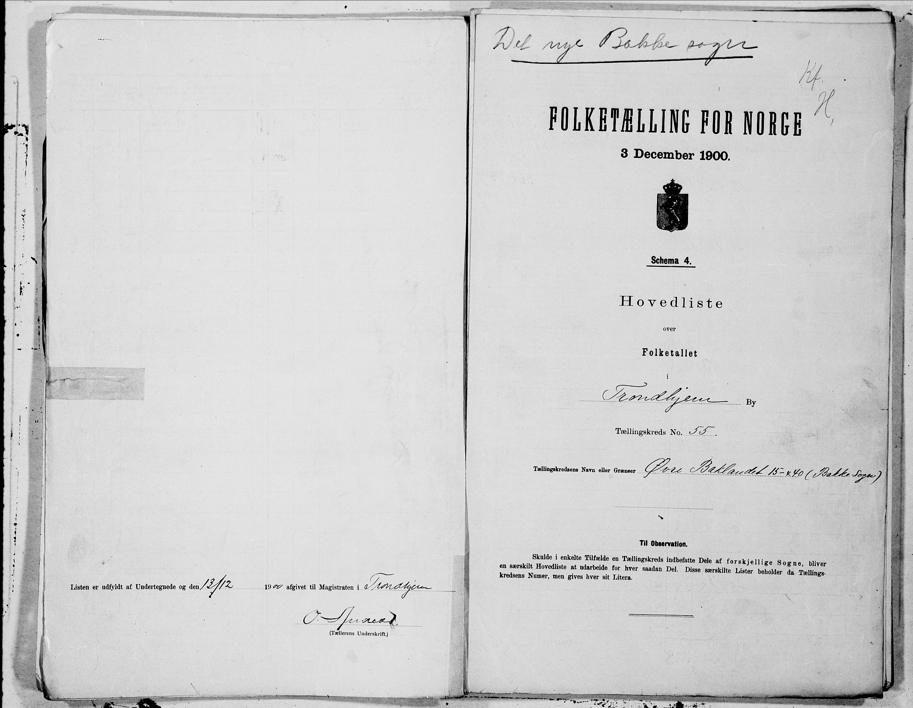 SAT, 1900 census for Trondheim, 1900, p. 109