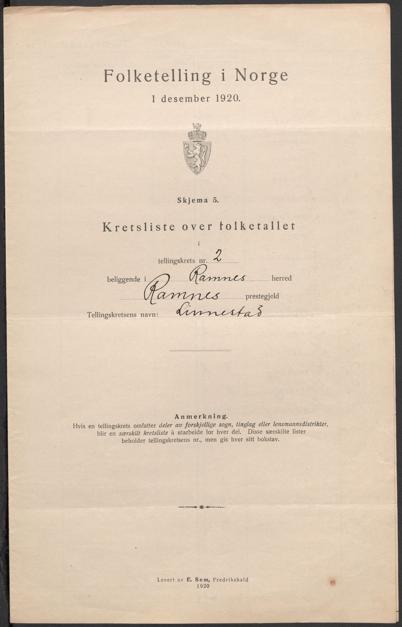 SAKO, 1920 census for Ramnes, 1920, p. 10