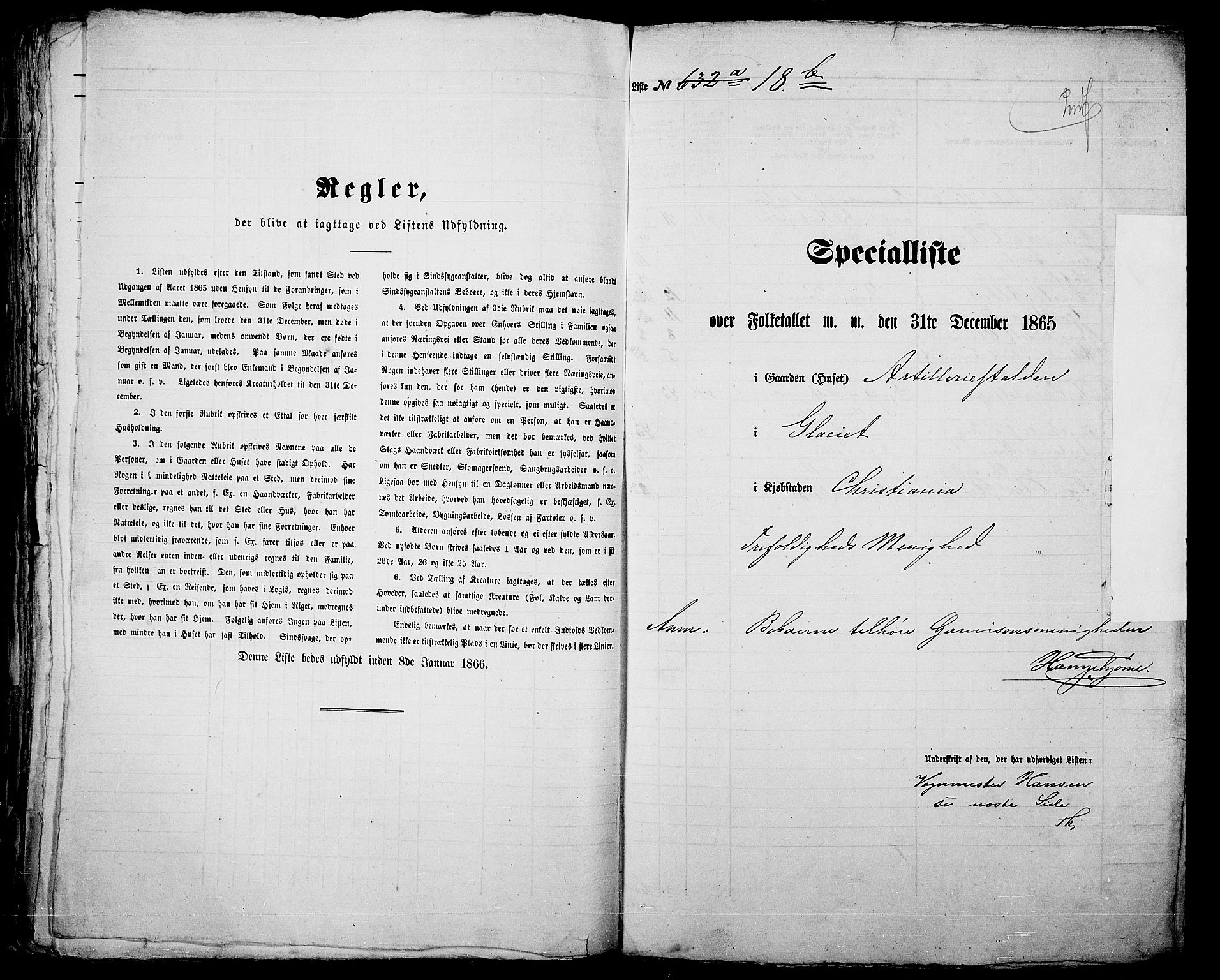 RA, 1865 census for Kristiania, 1865, p. 166