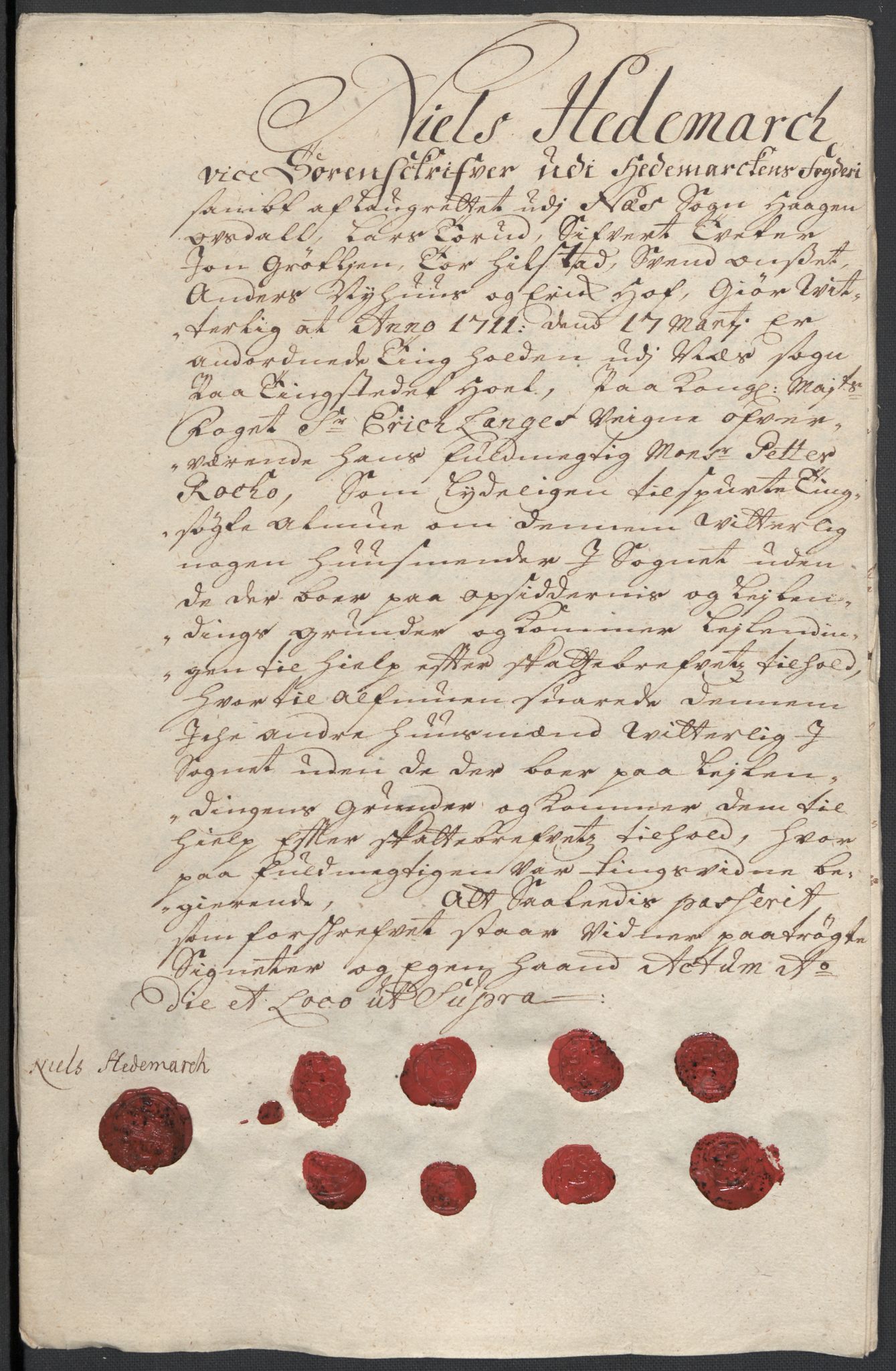 Rentekammeret inntil 1814, Reviderte regnskaper, Fogderegnskap, RA/EA-4092/R16/L1047: Fogderegnskap Hedmark, 1711, p. 393