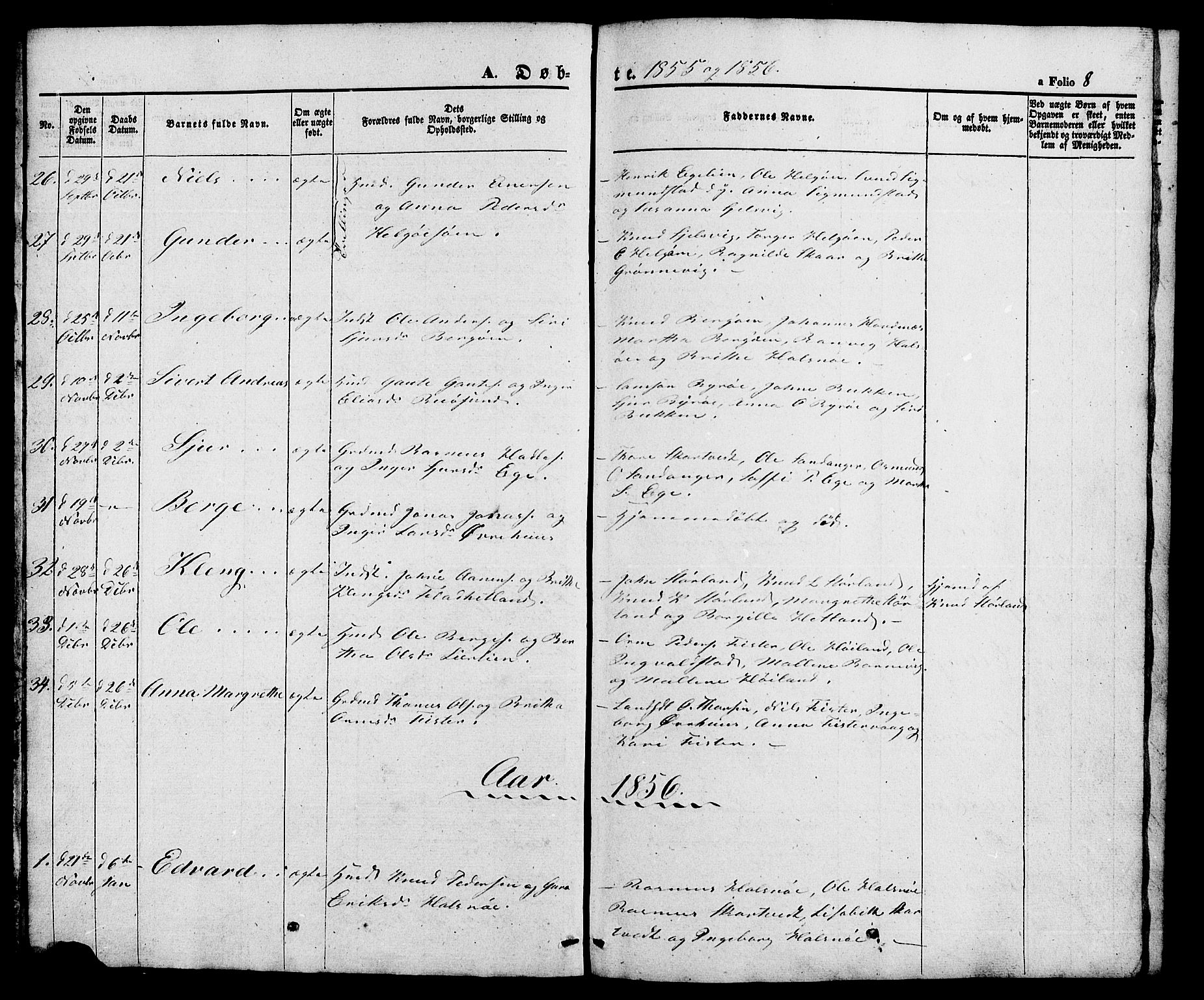 Hjelmeland sokneprestkontor, AV/SAST-A-101843/01/V/L0005: Parish register (copy) no. B 5, 1853-1892, p. 8