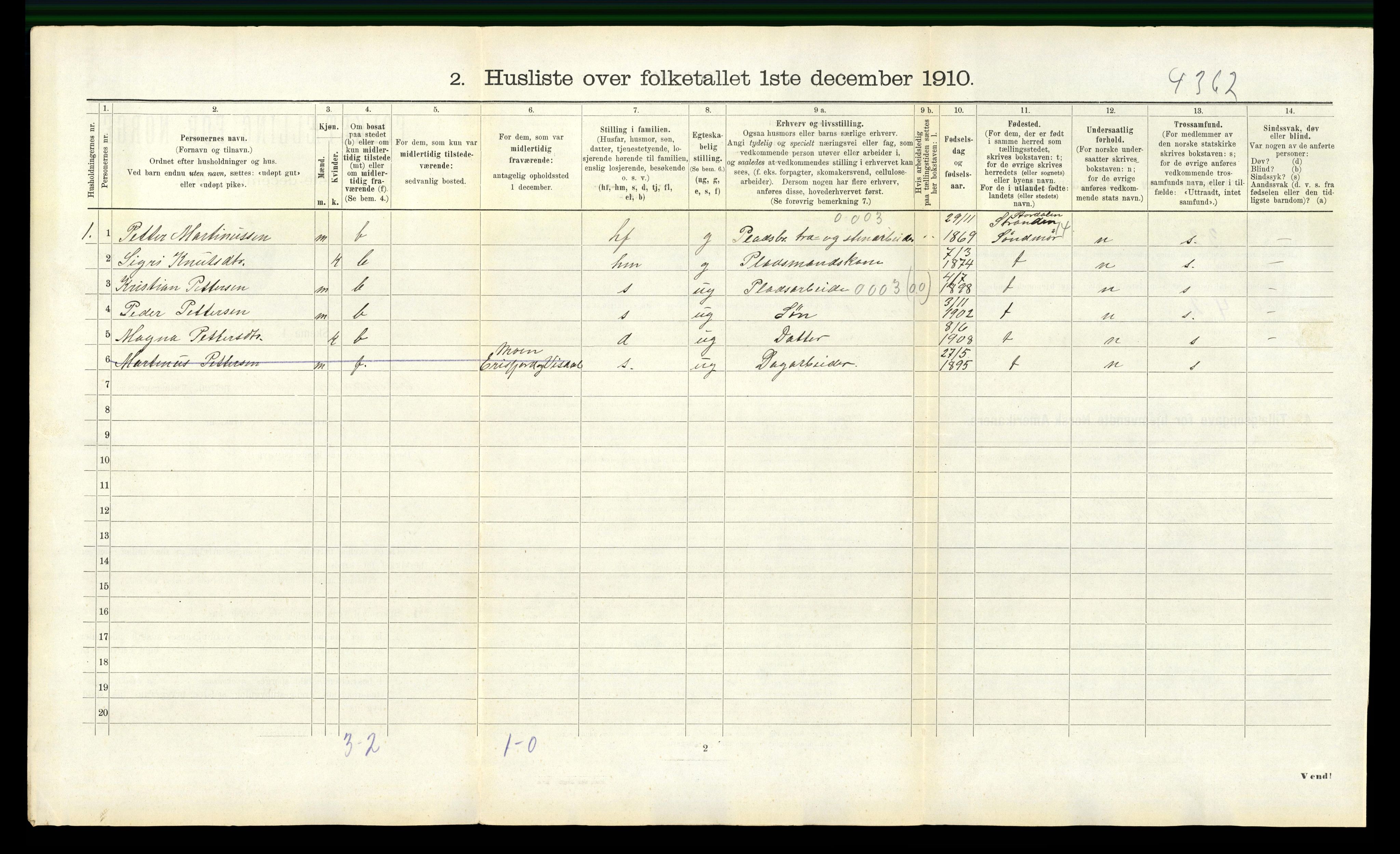 RA, 1910 census for Eresfjord og Vistdal, 1910, p. 396