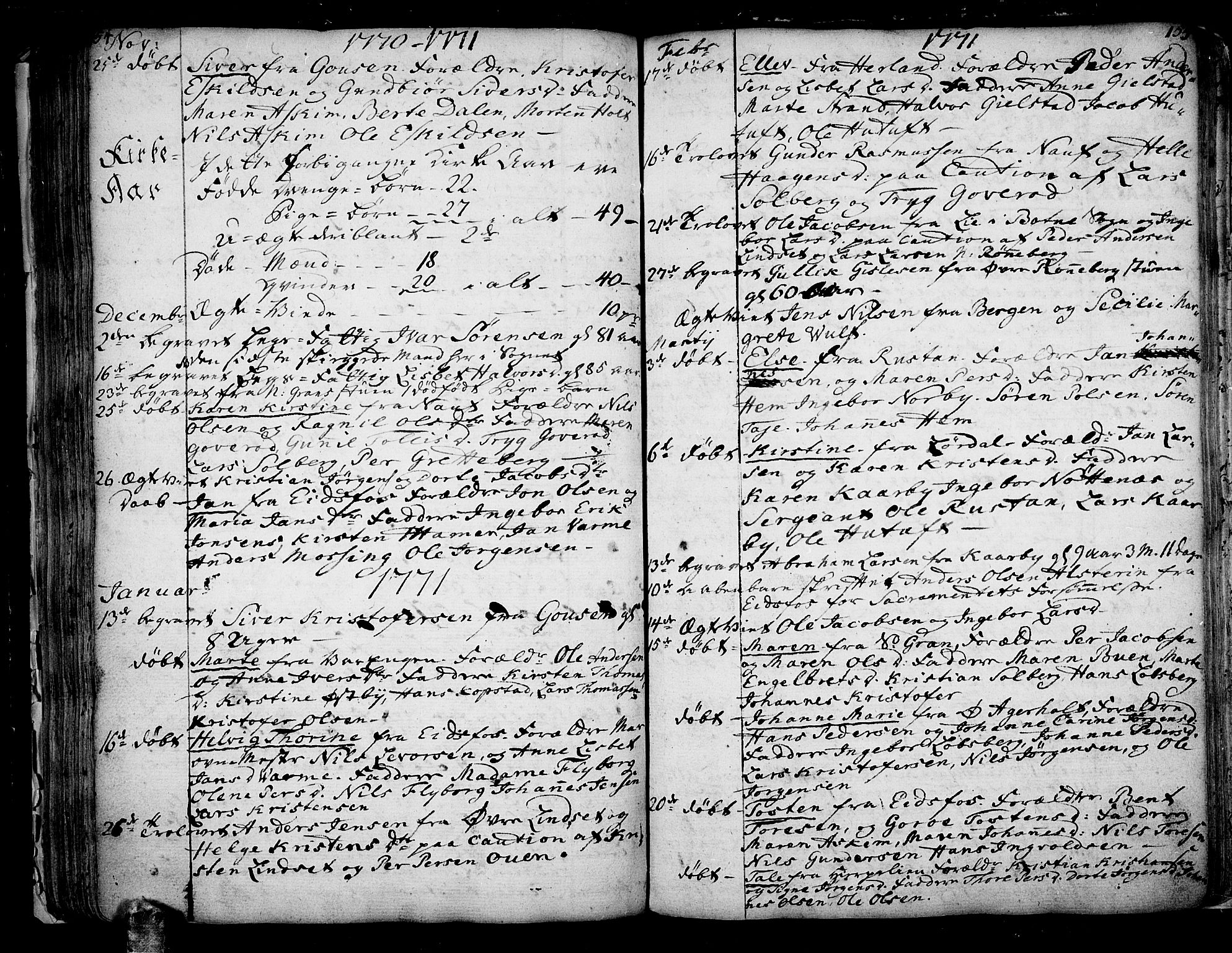 Hof kirkebøker, SAKO/A-64/F/Fa/L0002: Parish register (official) no. I 2, 1746-1781, p. 154-155