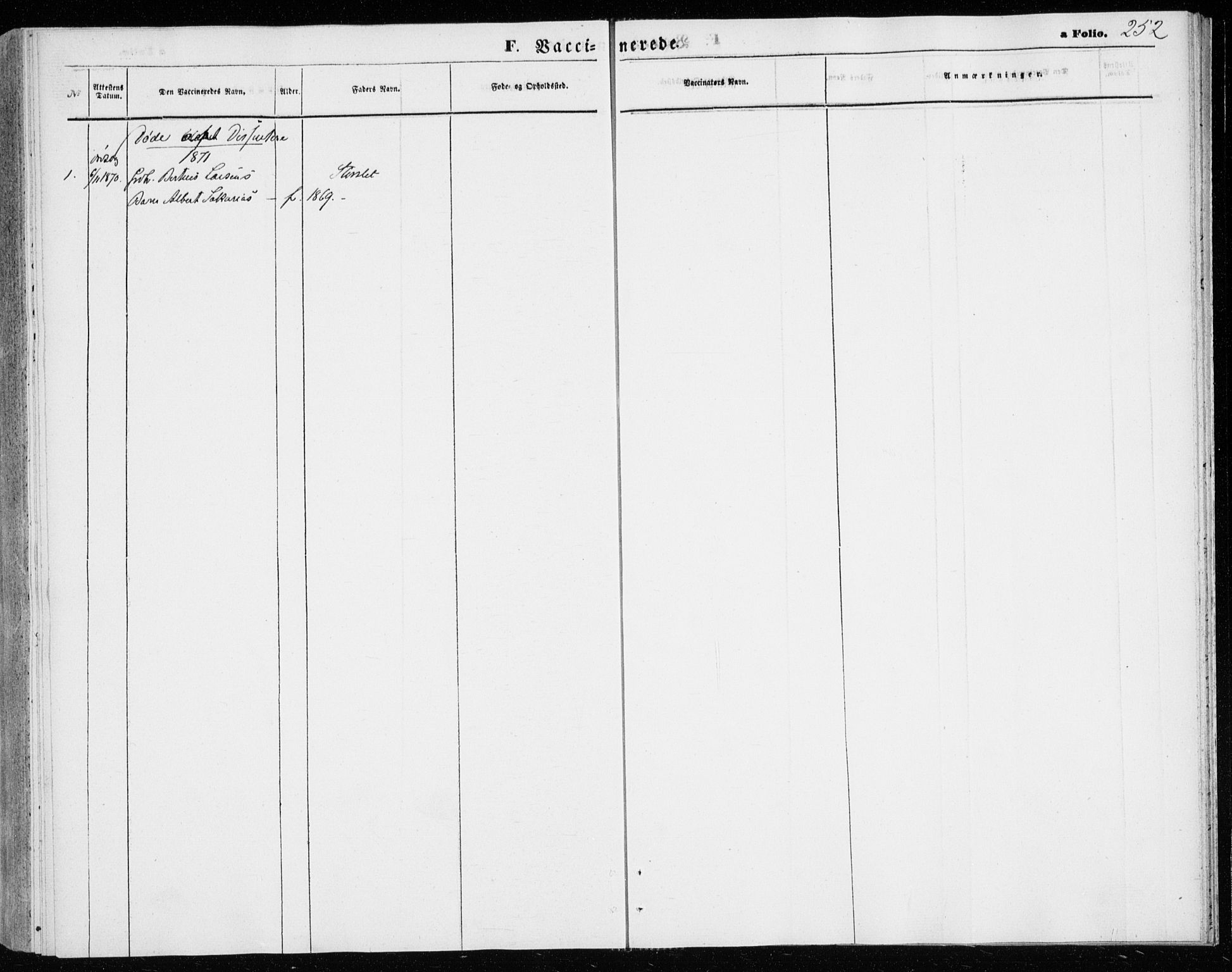 Lenvik sokneprestembete, SATØ/S-1310/H/Ha/Haa/L0009kirke: Parish register (official) no. 9, 1866-1873, p. 252