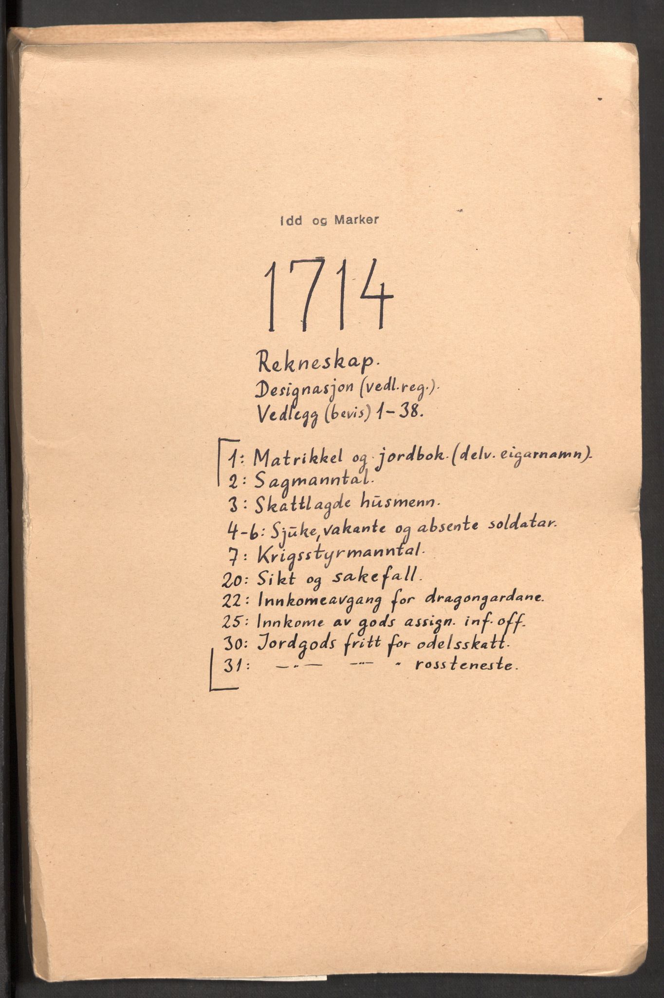 Rentekammeret inntil 1814, Reviderte regnskaper, Fogderegnskap, AV/RA-EA-4092/R01/L0022: Fogderegnskap Idd og Marker, 1713-1714, p. 272