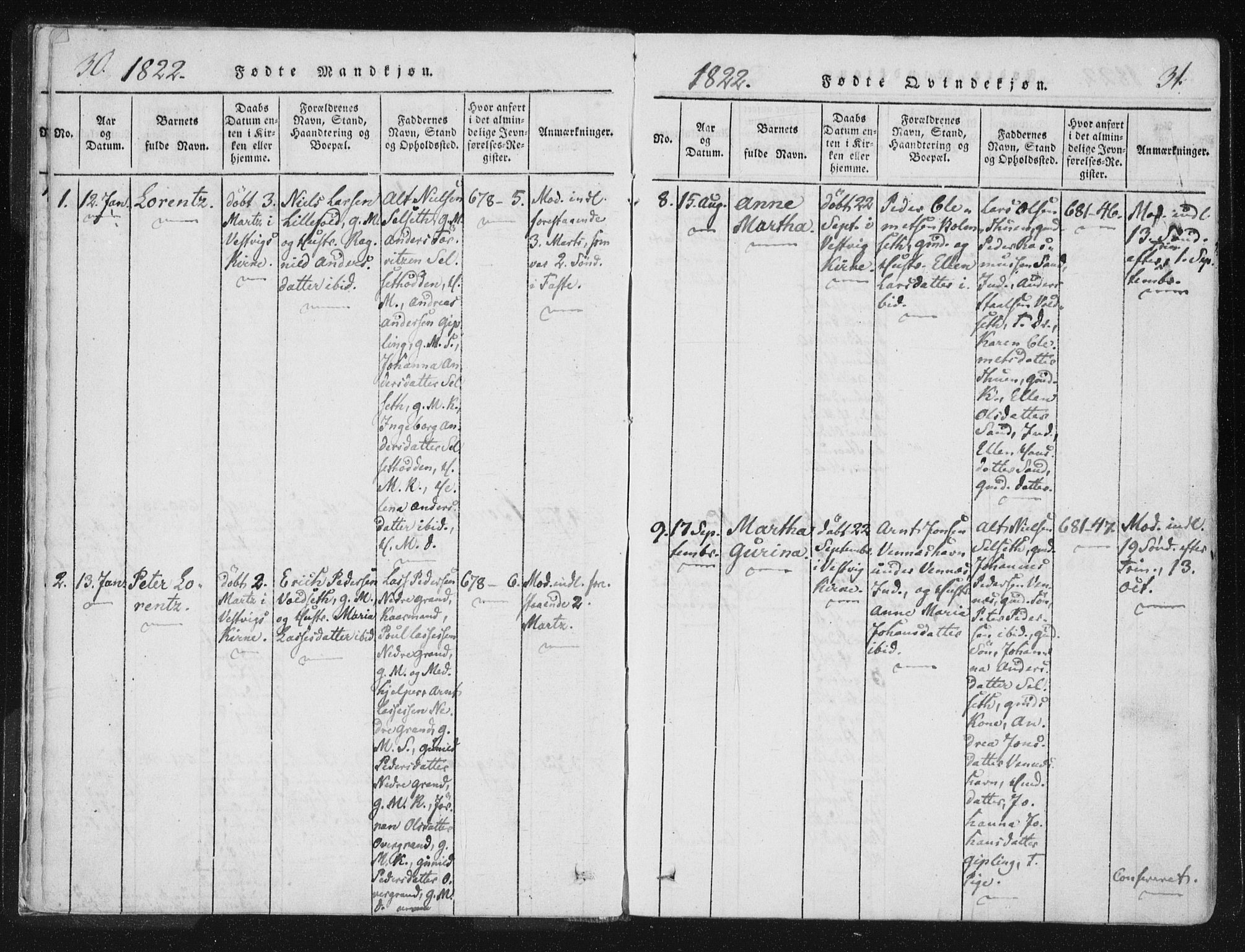 Ministerialprotokoller, klokkerbøker og fødselsregistre - Nord-Trøndelag, SAT/A-1458/744/L0417: Parish register (official) no. 744A01, 1817-1842, p. 30-31