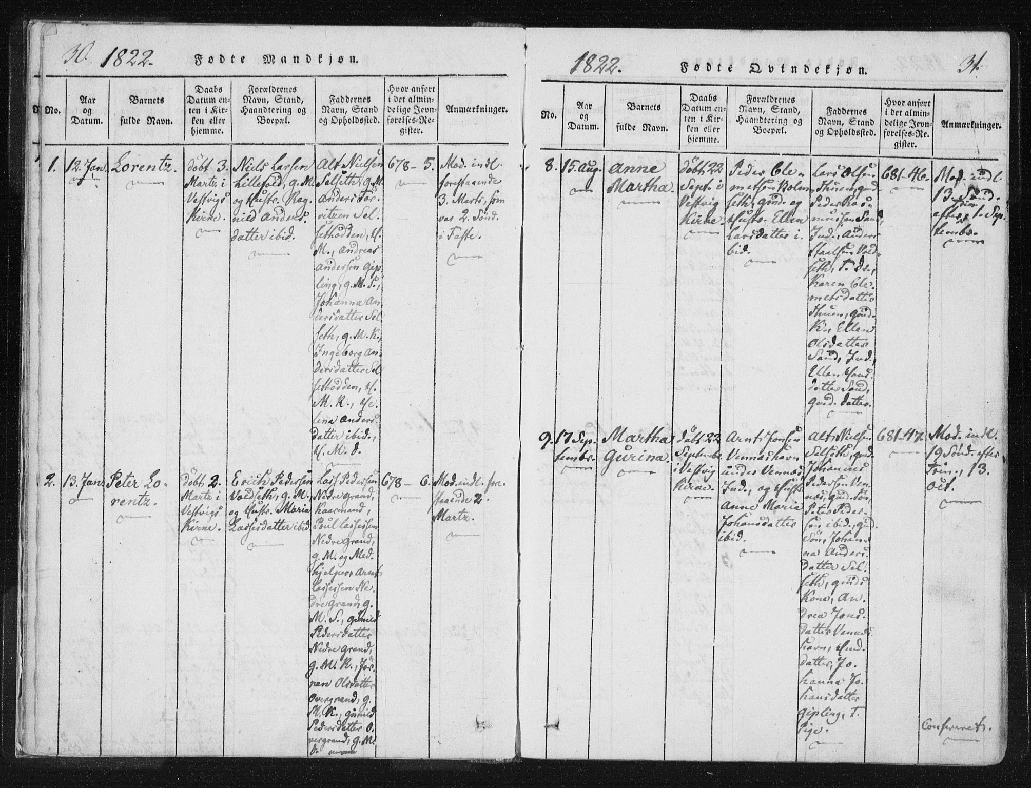 Ministerialprotokoller, klokkerbøker og fødselsregistre - Nord-Trøndelag, AV/SAT-A-1458/744/L0417: Parish register (official) no. 744A01, 1817-1842, p. 30-31