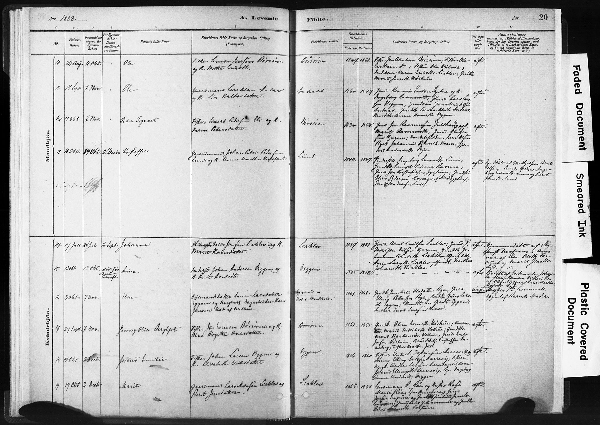 Ministerialprotokoller, klokkerbøker og fødselsregistre - Sør-Trøndelag, AV/SAT-A-1456/665/L0773: Parish register (official) no. 665A08, 1879-1905, p. 20