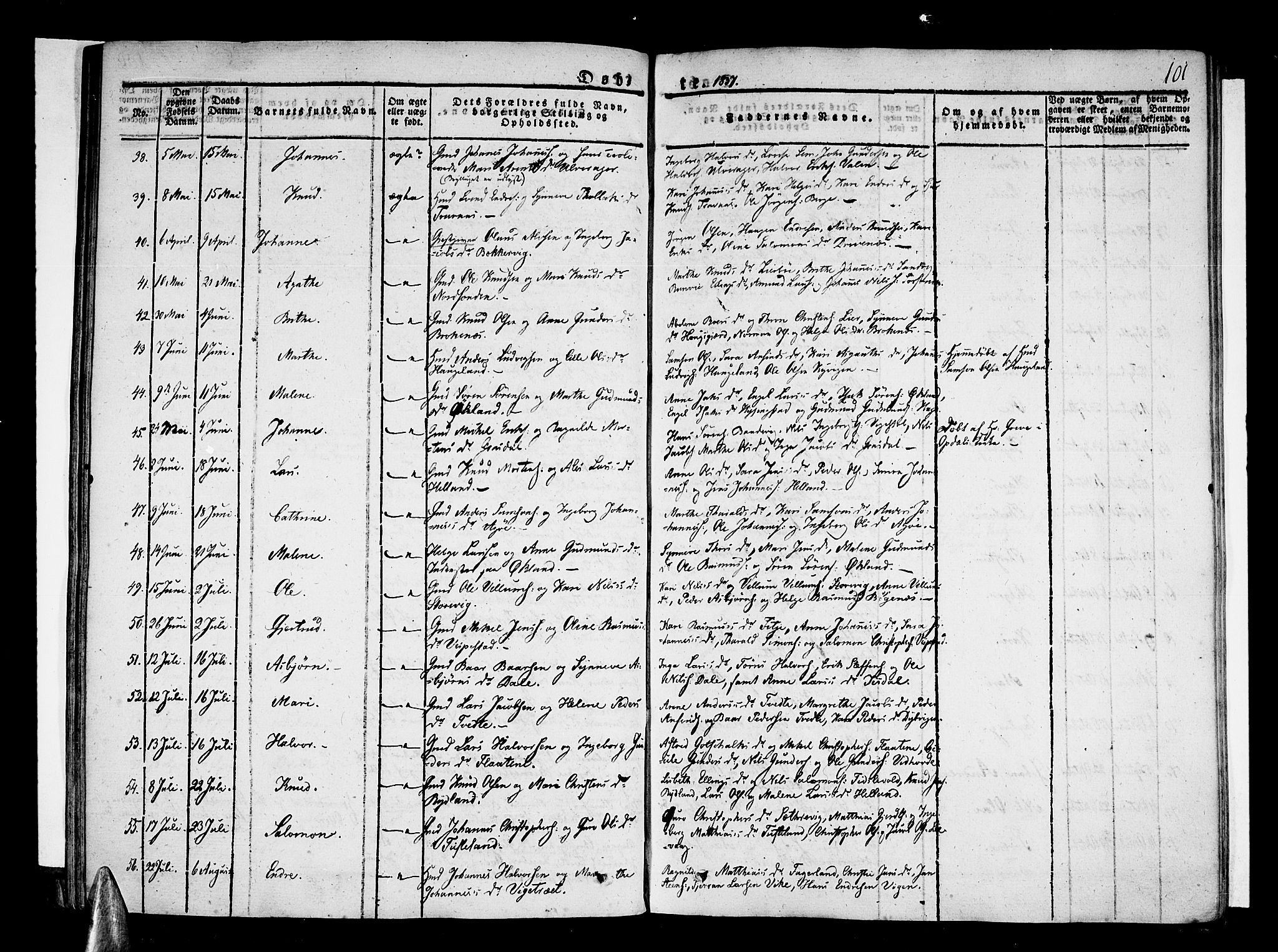 Stord sokneprestembete, AV/SAB-A-78201/H/Haa: Parish register (official) no. A 6, 1826-1840, p. 101