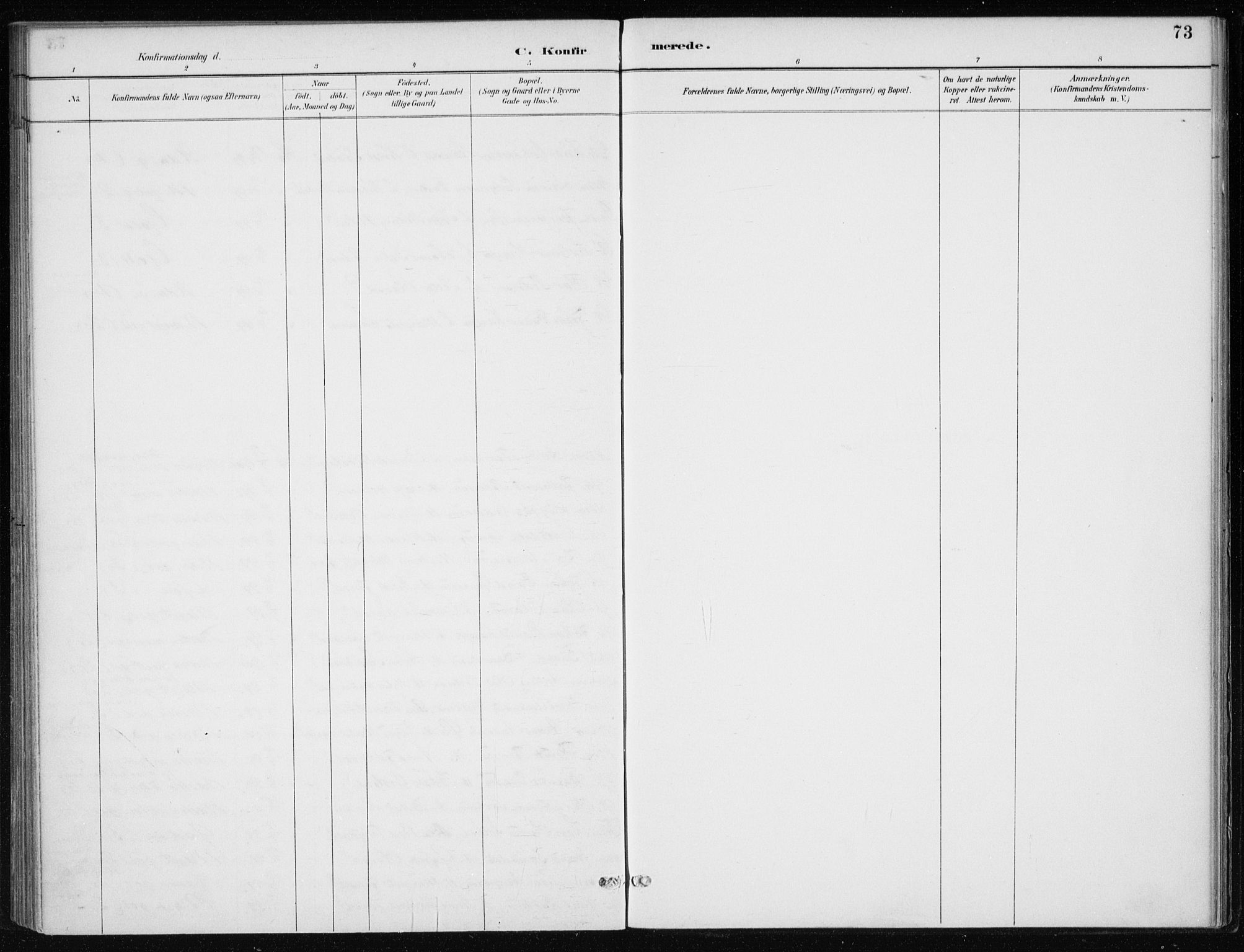 Kvinnherad sokneprestembete, SAB/A-76401/H/Haa: Parish register (official) no. F 1, 1887-1912, p. 73