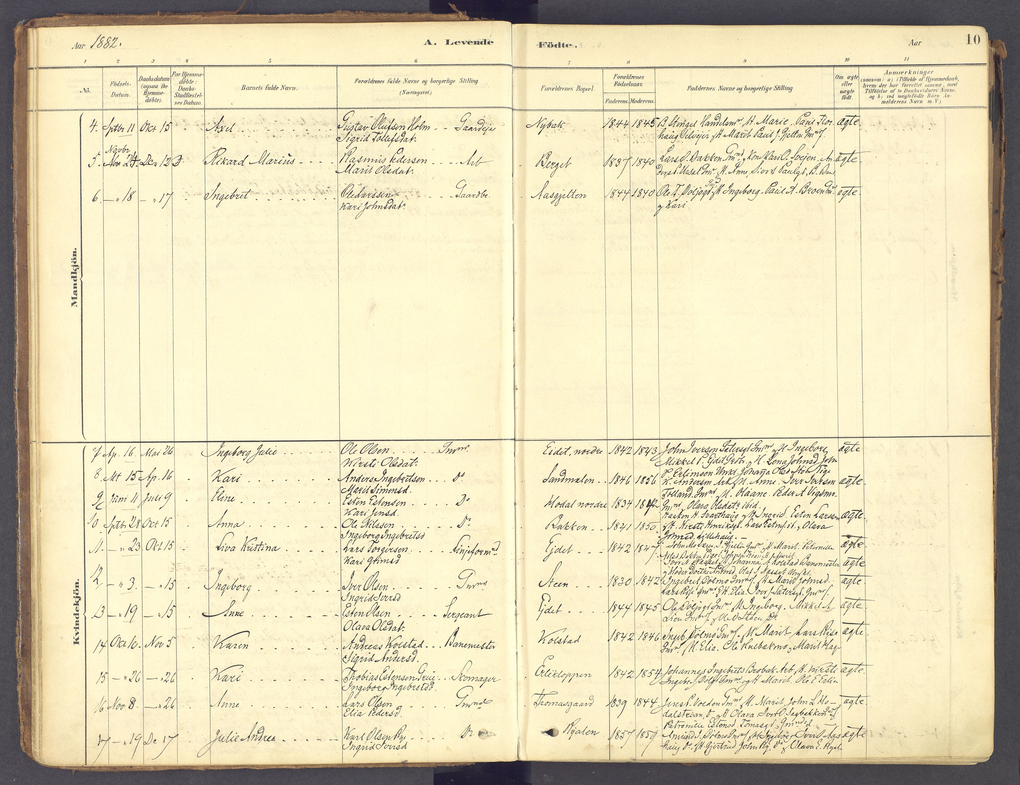 Tolga prestekontor, SAH/PREST-062/K/L0011: Parish register (official) no. 11, 1877-1920, p. 10