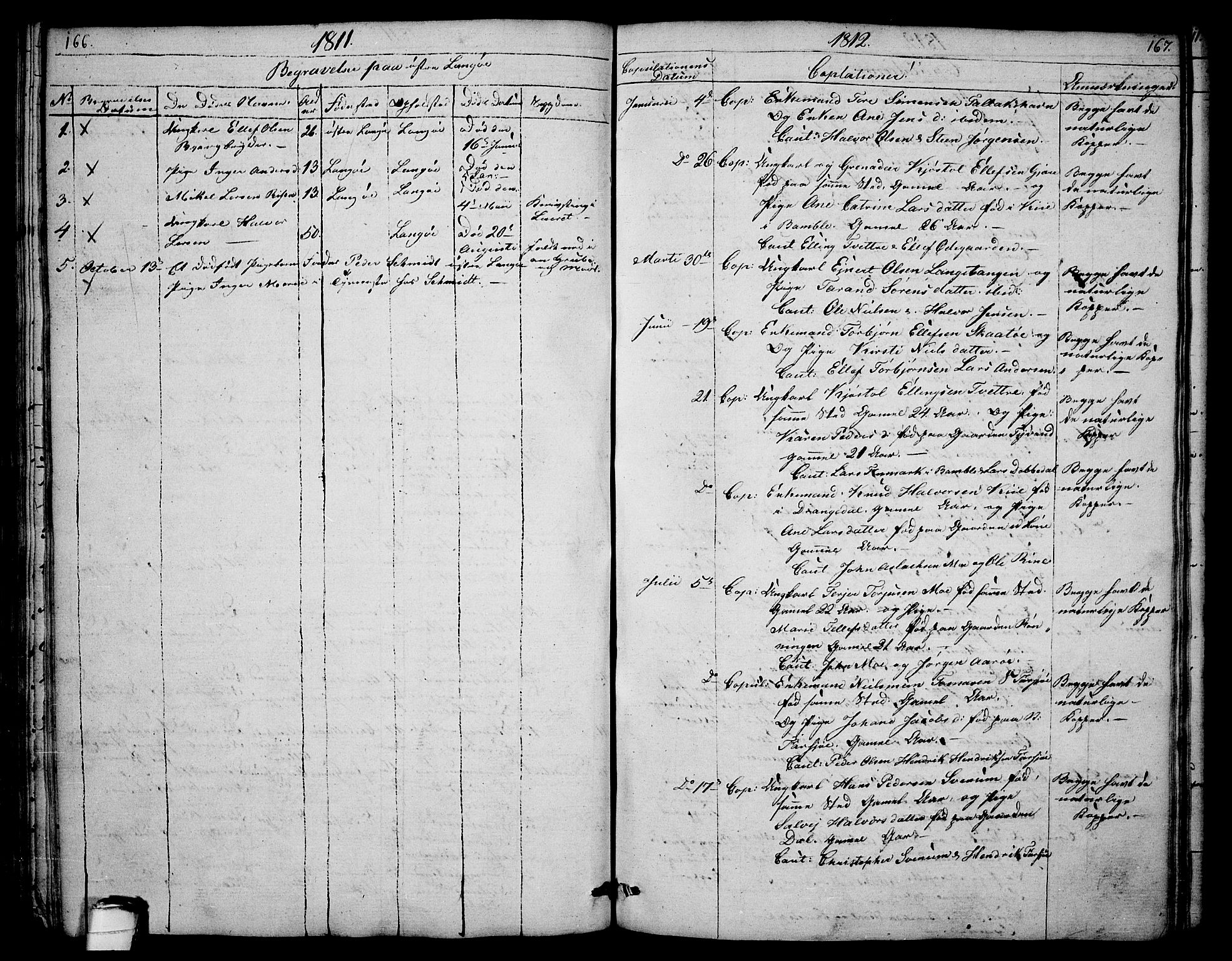 Sannidal kirkebøker, SAKO/A-296/F/Fa/L0003: Parish register (official) no. 3, 1803-1813, p. 166-167