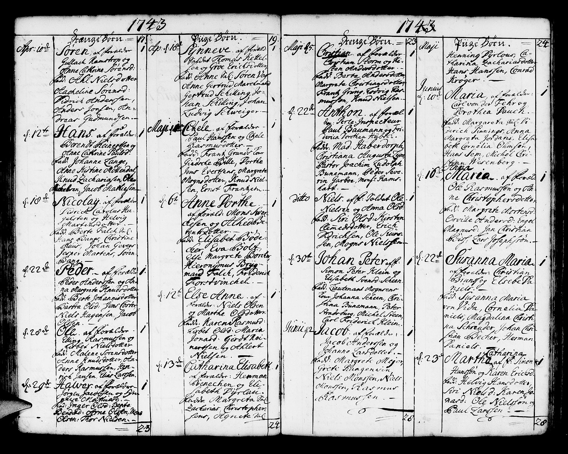 Korskirken sokneprestembete, SAB/A-76101/H/Haa/L0004: Parish register (official) no. A 4, 1720-1750, p. 240