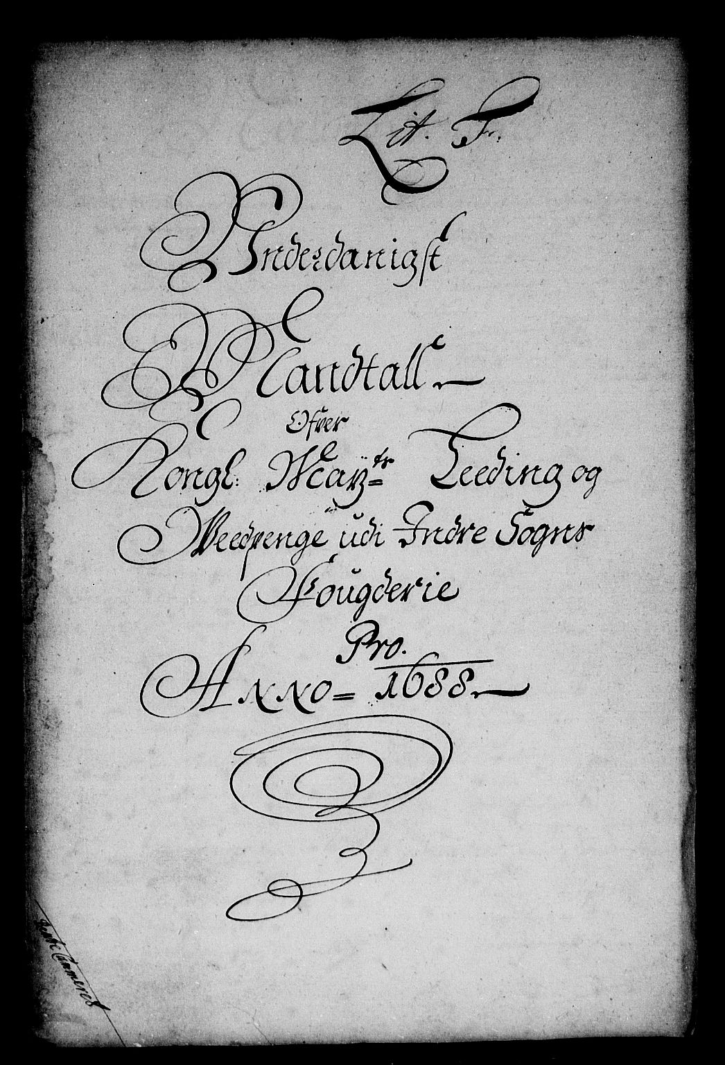 Rentekammeret inntil 1814, Reviderte regnskaper, Stiftamtstueregnskaper, Bergen stiftamt, RA/EA-6043/R/Rc/L0088: Bergen stiftamt, 1688