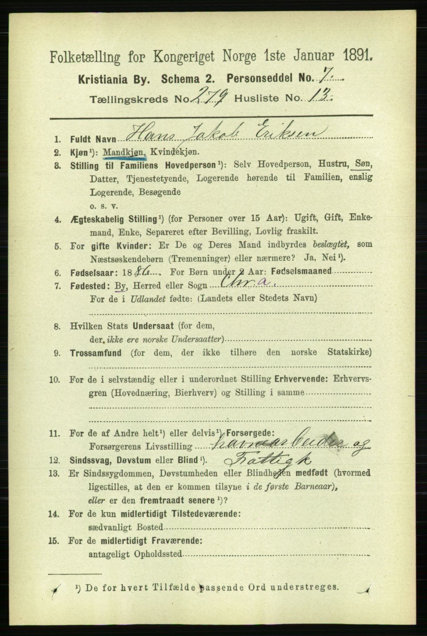 RA, 1891 census for 0301 Kristiania, 1891, p. 169624