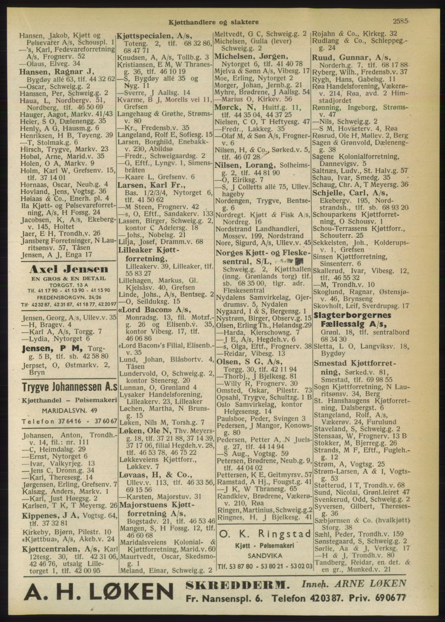 Kristiania/Oslo adressebok, PUBL/-, 1950, p. 2585