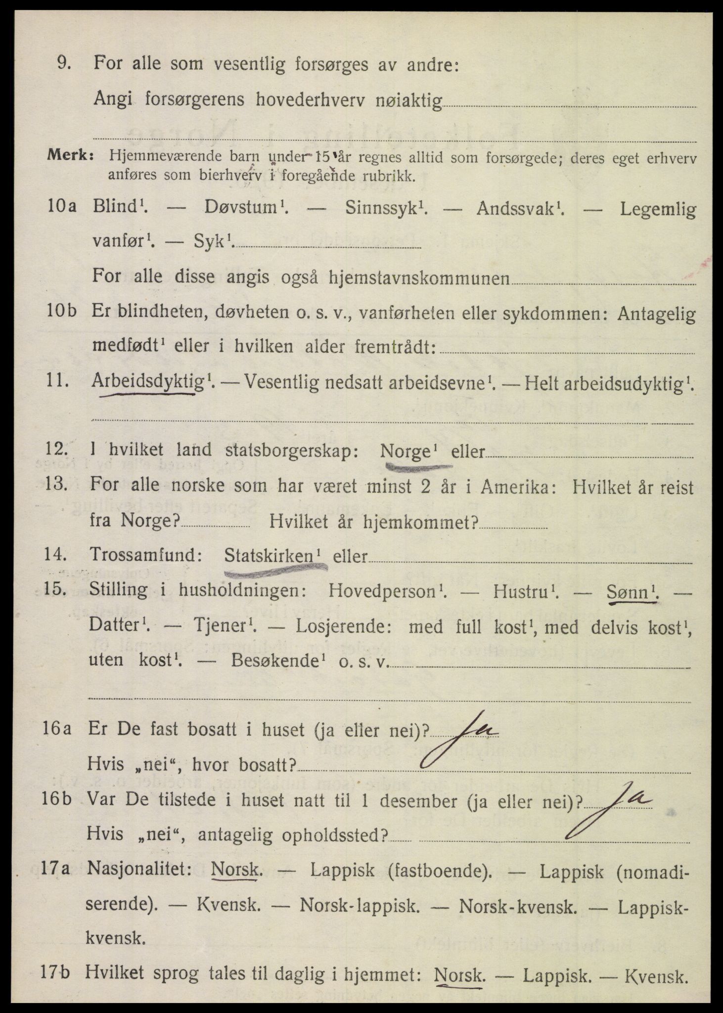 SAT, 1920 census for Hattfjelldal, 1920, p. 1745