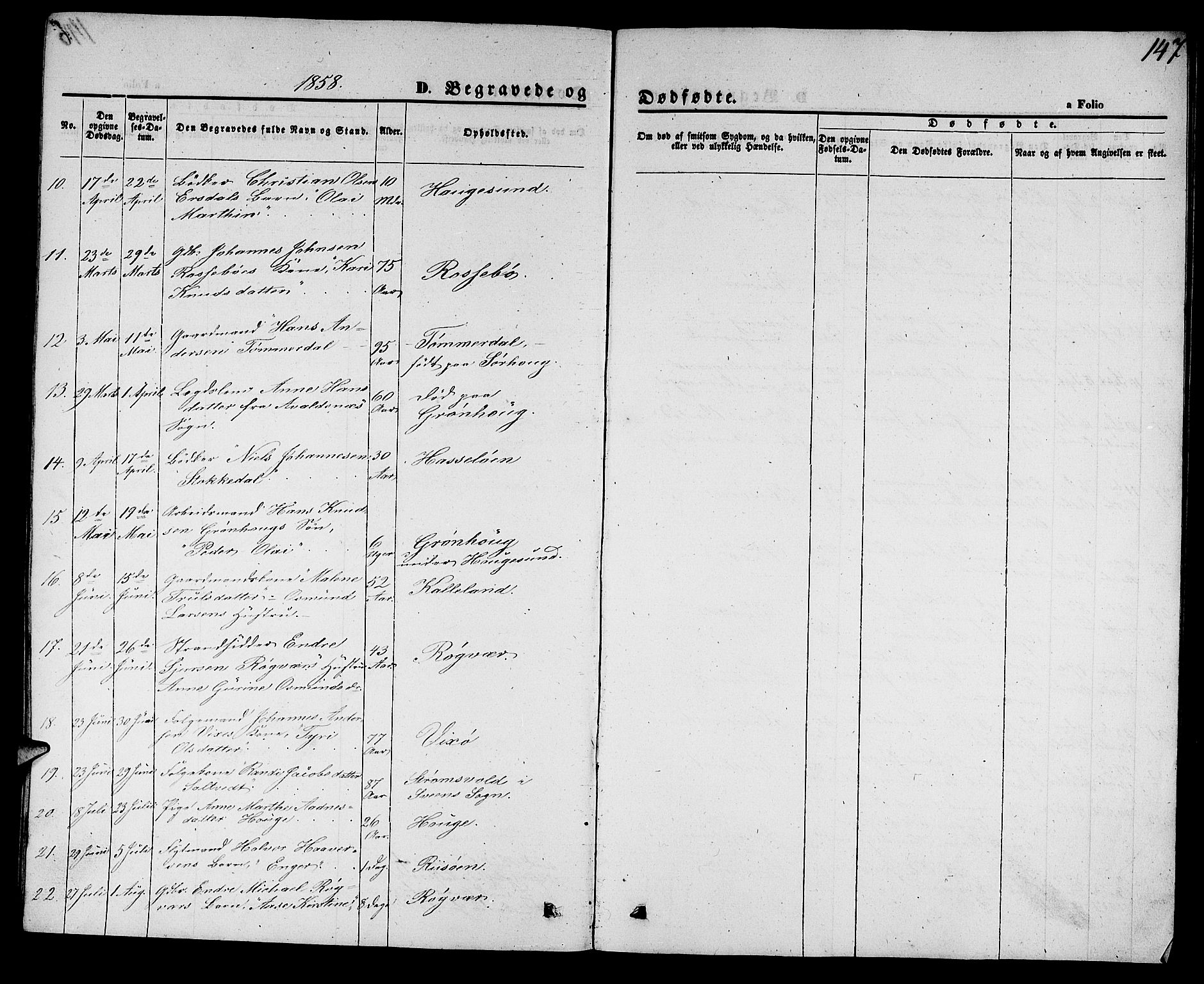 Torvastad sokneprestkontor, AV/SAST-A -101857/H/Ha/Hab/L0006: Parish register (copy) no. B 6, 1858-1867, p. 147