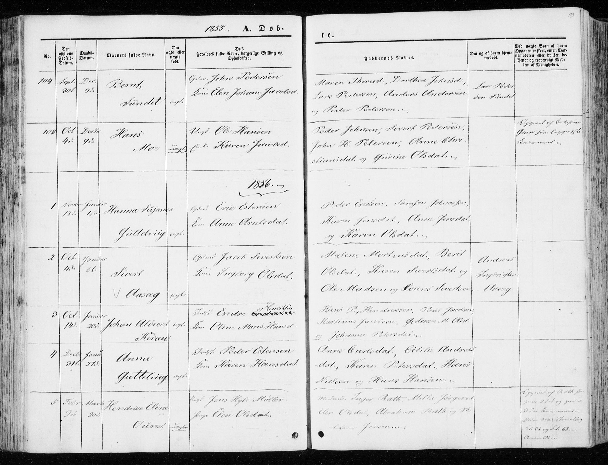 Ministerialprotokoller, klokkerbøker og fødselsregistre - Sør-Trøndelag, SAT/A-1456/657/L0704: Parish register (official) no. 657A05, 1846-1857, p. 99