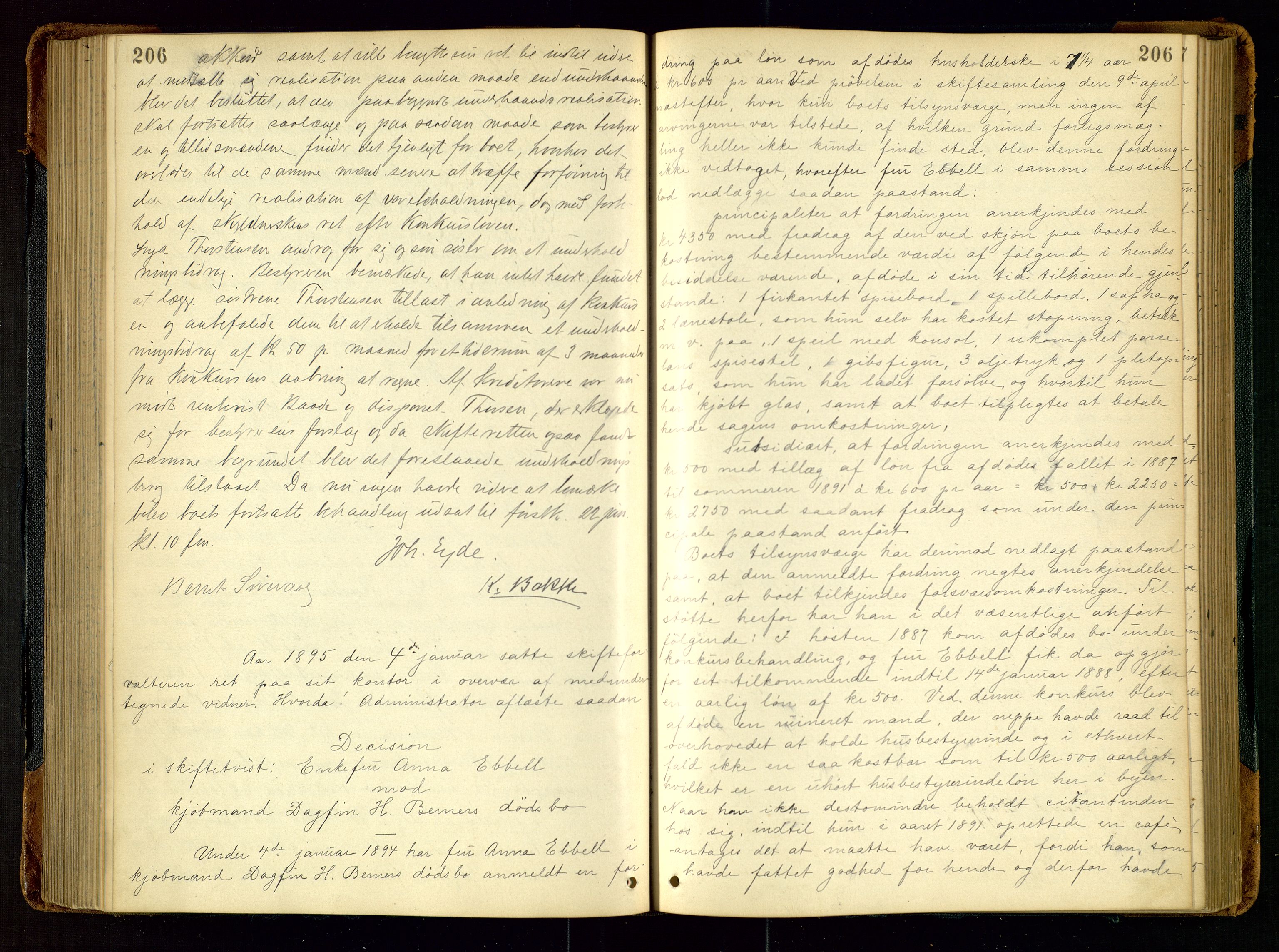Stavanger skifteforvalter, AV/SAST-A-101412/001/5/50/503BA/L0002: Skifteforhandlingsprotokoll, 1893-1896, p. 206