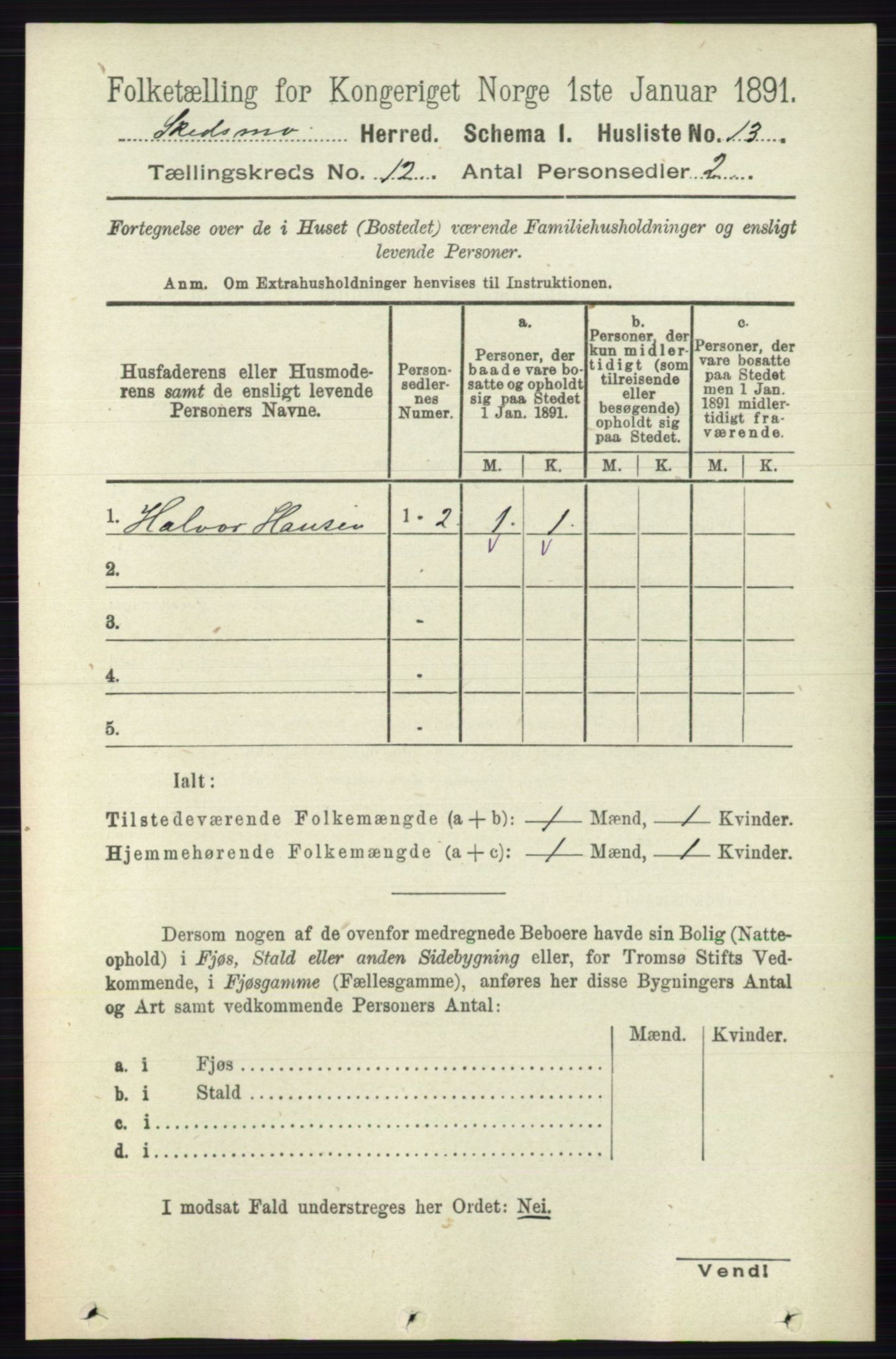 RA, 1891 census for 0231 Skedsmo, 1891, p. 6701