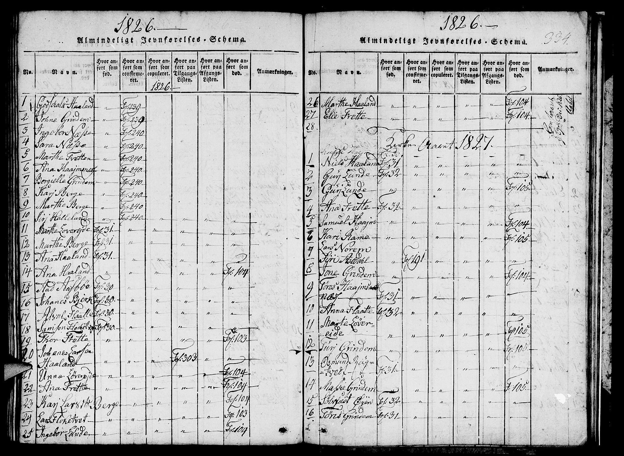 Etne sokneprestembete, SAB/A-75001/H/Hab: Parish register (copy) no. C 1, 1816-1841, p. 334