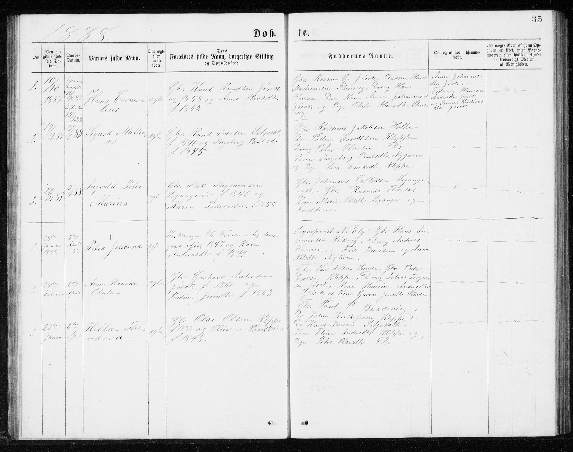 Ministerialprotokoller, klokkerbøker og fødselsregistre - Møre og Romsdal, AV/SAT-A-1454/508/L0097: Parish register (copy) no. 508C01, 1873-1897, p. 35